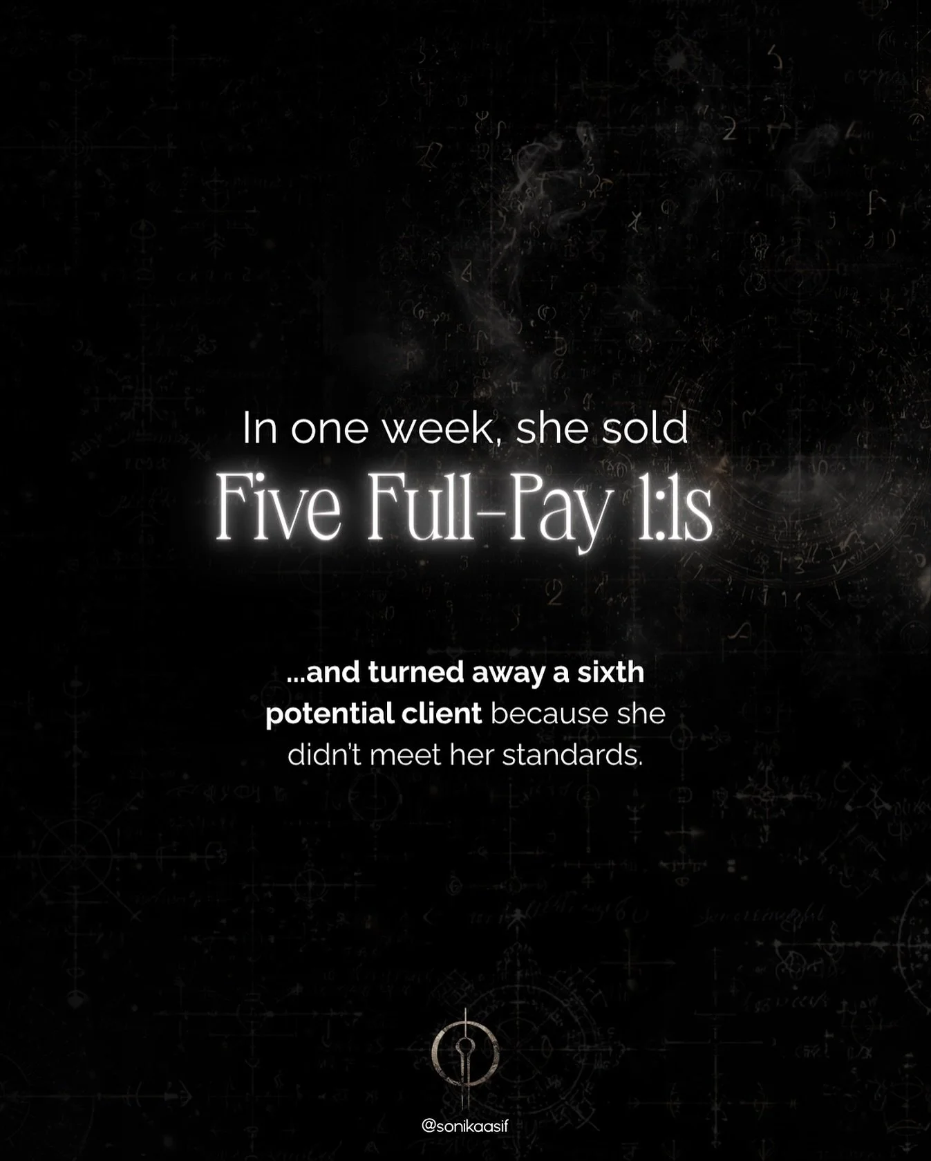My clients - and everyone at Lush Empires - will not be following the usual industry logic of sales being hard right now, or giving power away to any fucking thing outside of ourselves.

Because we produce rockstars like this. Who say NO when a clien
