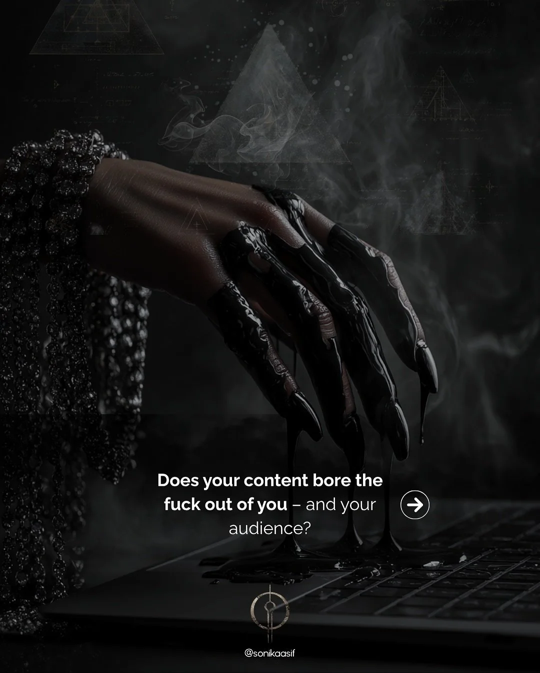 Your content is perfect. Beautiful. Glittery.
It makes sense, it tells the story, and it&rsquo;s perfectly branded.

And it&rsquo;s fucking boring.

Because in your quest for perfection, you&rsquo;ve taken its life. 💀

So now every time you sit down