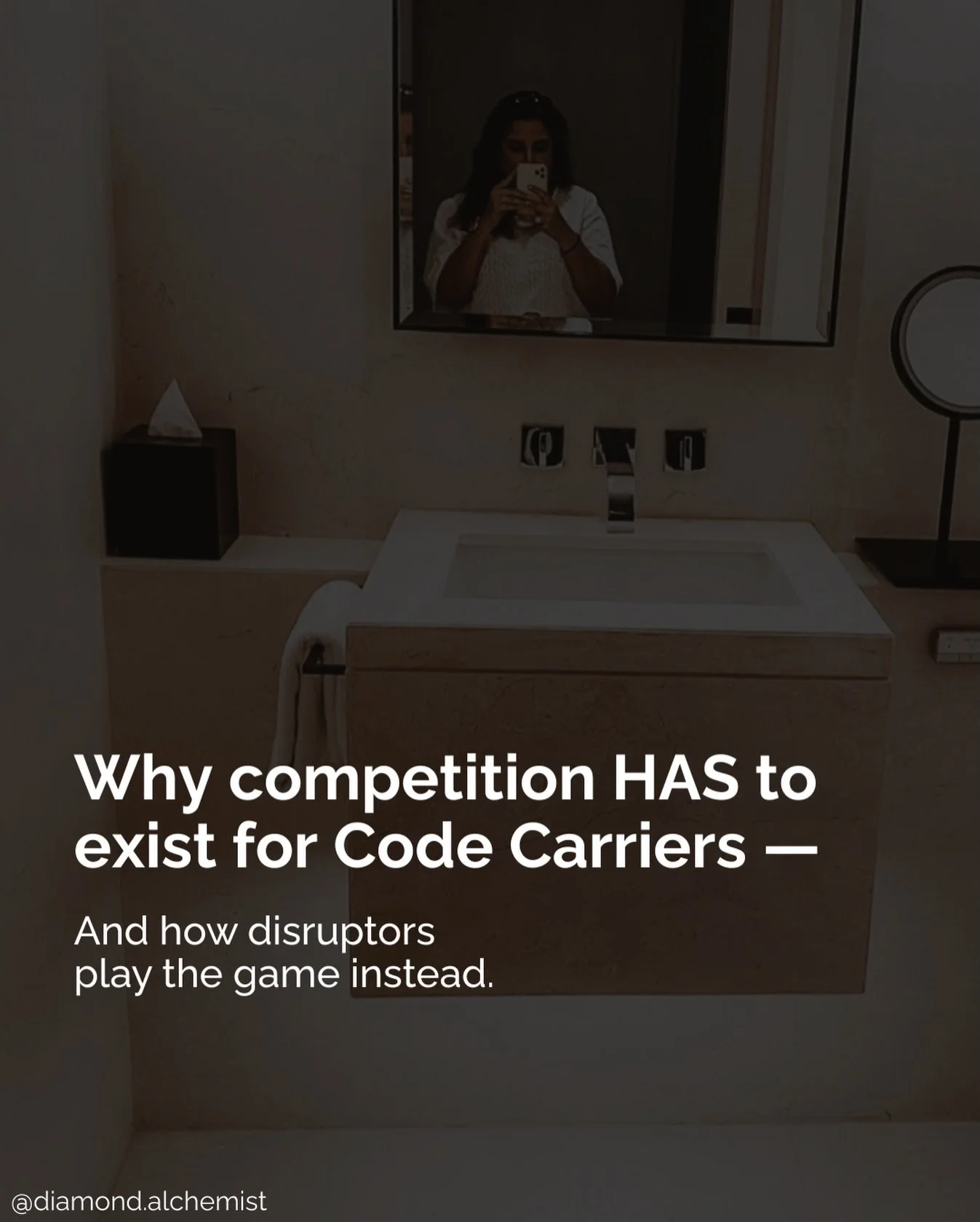 Competition HAS to exist among Code Carriers.

Because the codes themselves are widely known. So the game becomes about &ldquo;who does it better&rdquo;.

This is why they HAVE to position. And tweak. And do all the things. 

Why they have to adhere 