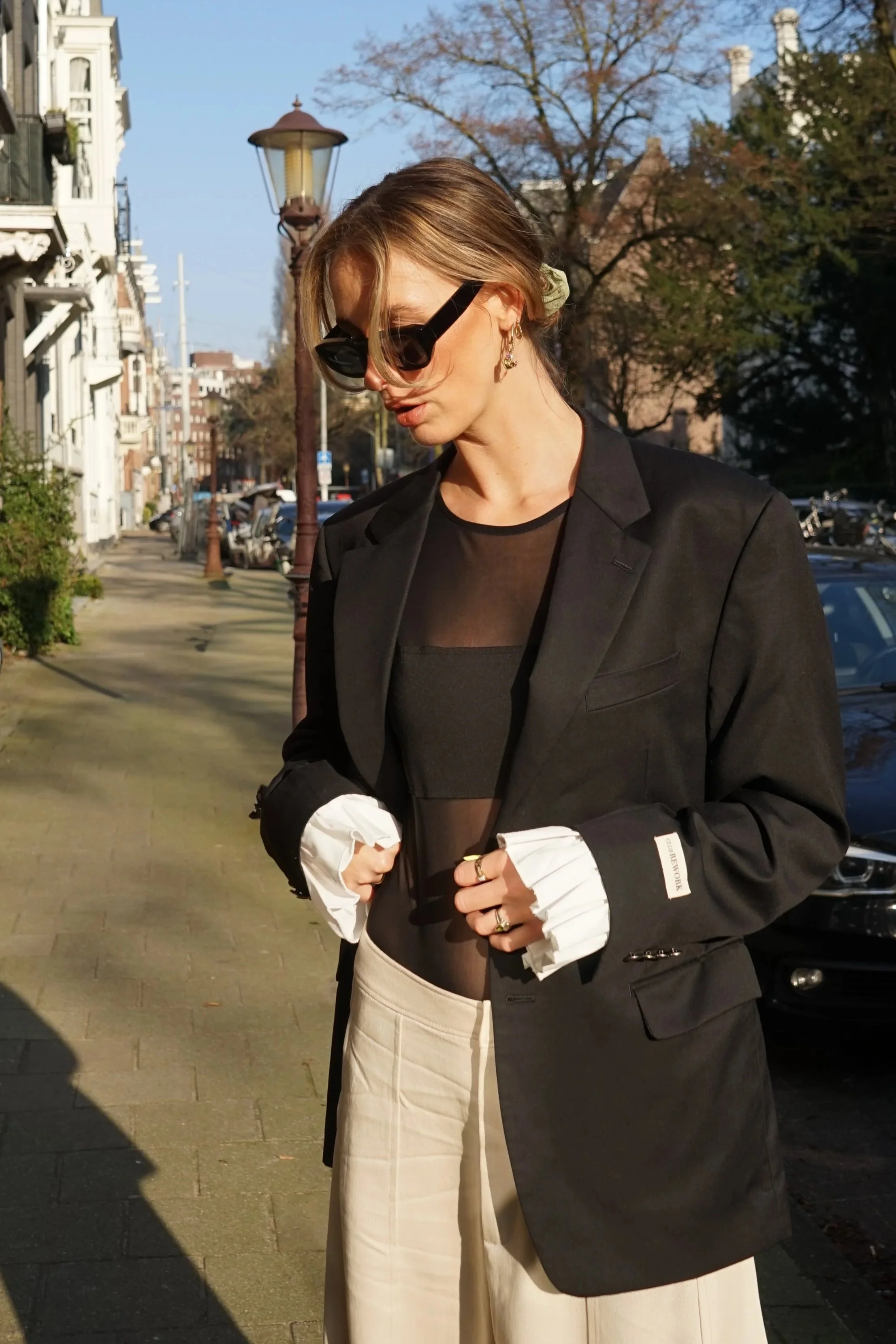 Ruffle Anna blazer - Black