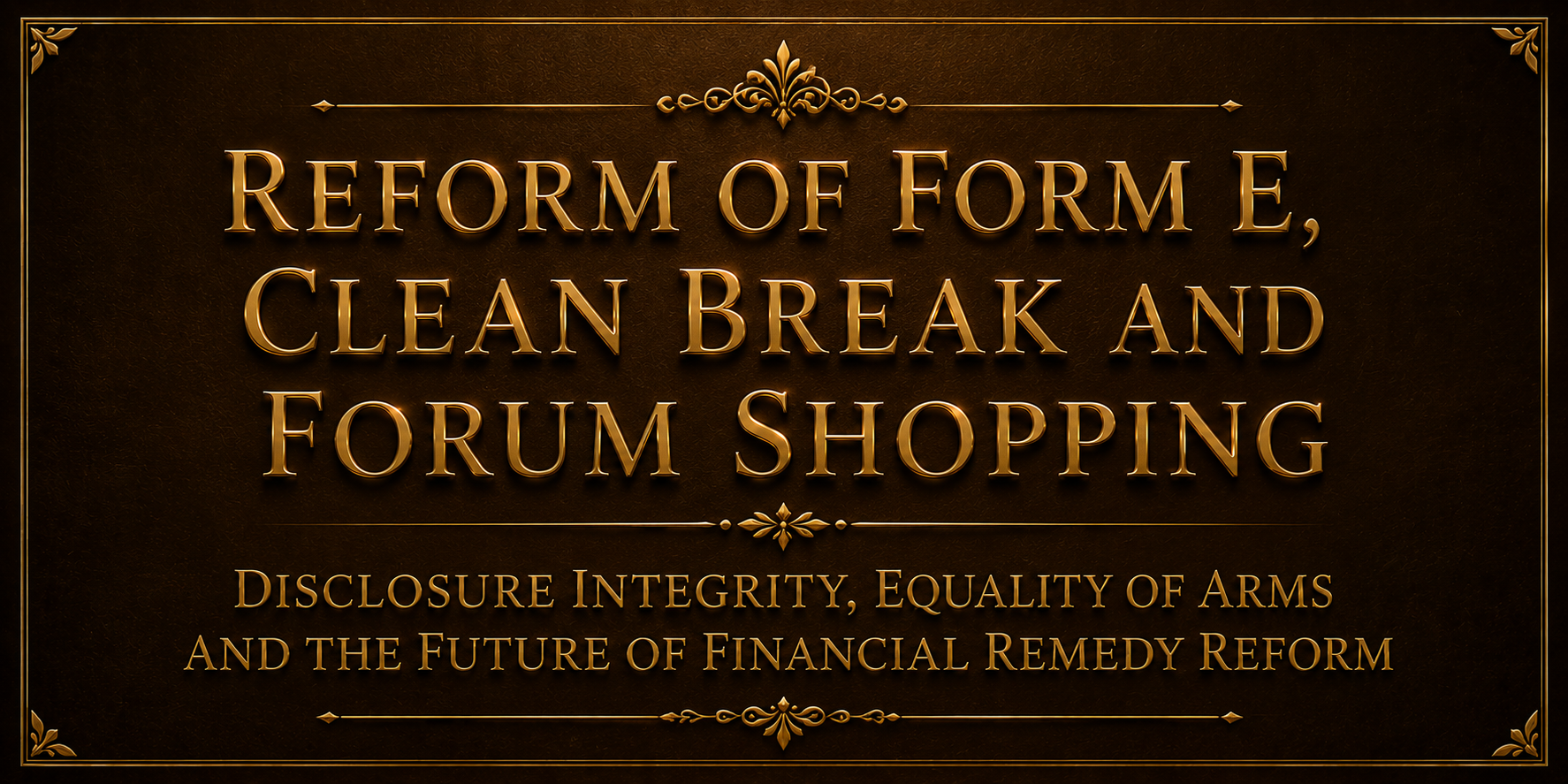 REFORMING FINANCIAL REMEDY LITIGATION