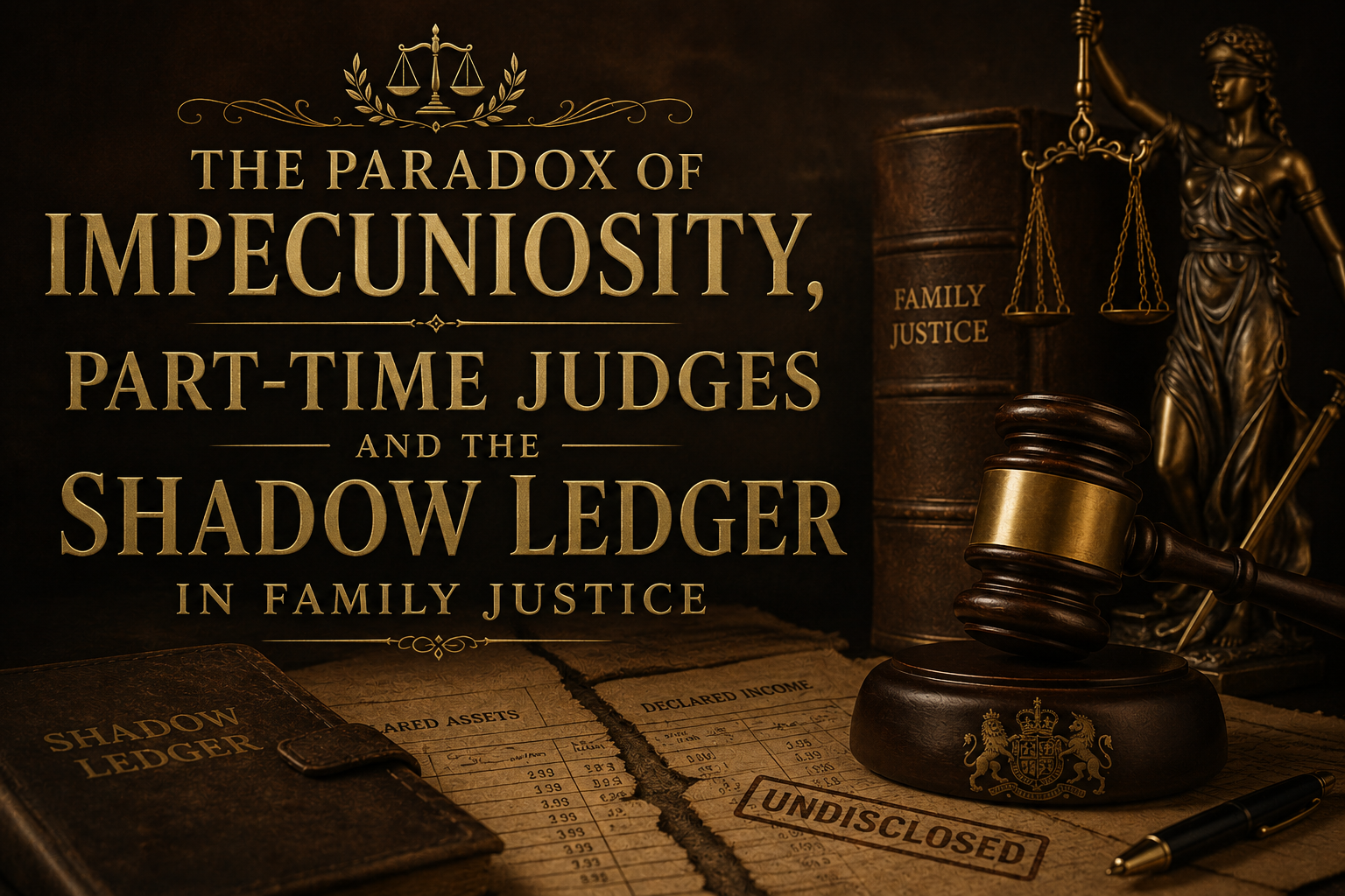 THE PARADOX OF IMPECUNIOSITY, THE PART-TIME JUDGE, THE FAMILY LAW PARTNER AND THE SHADOW LEDGER