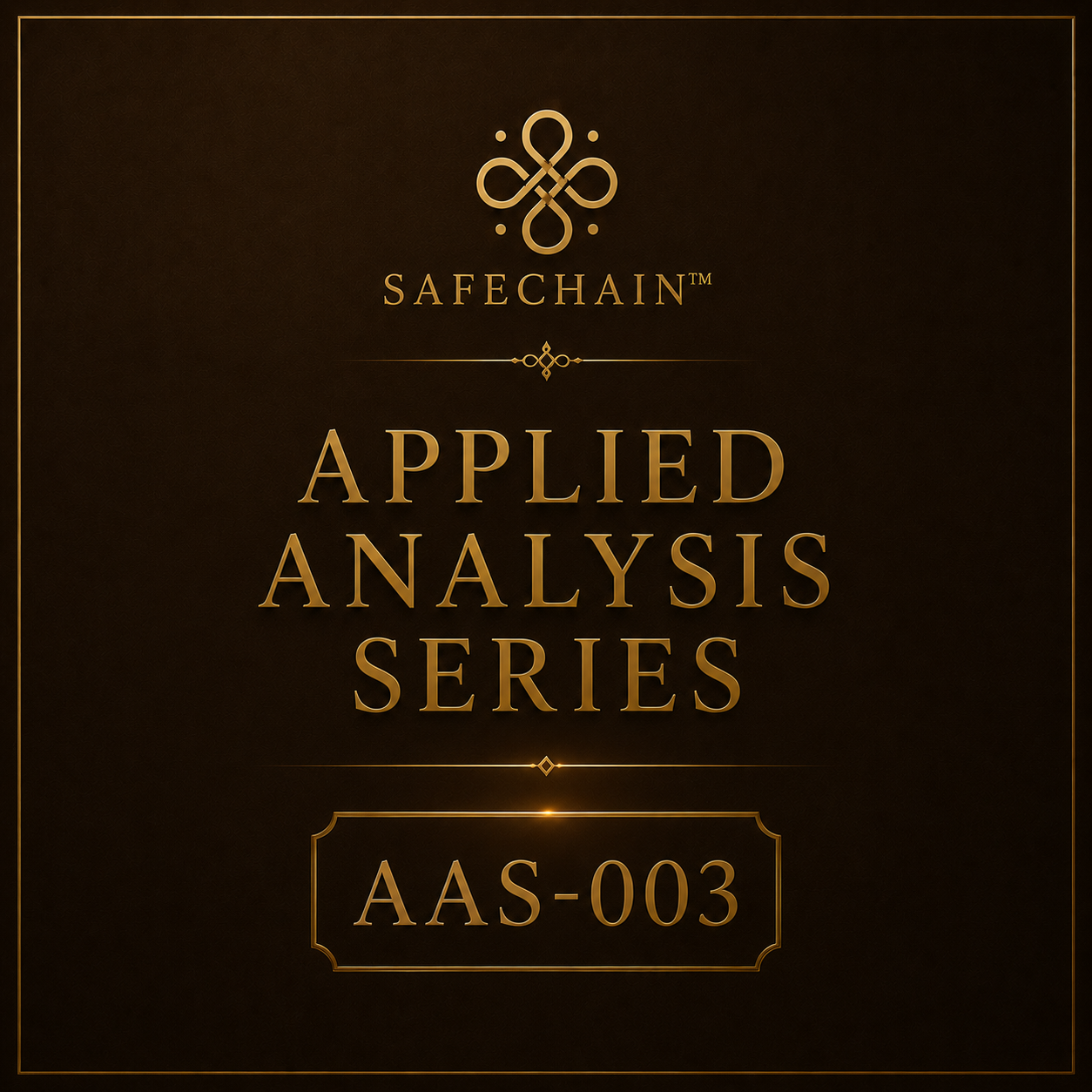 APPLIED INSTITUTE ANALYSIS SERIES —AIAS-003