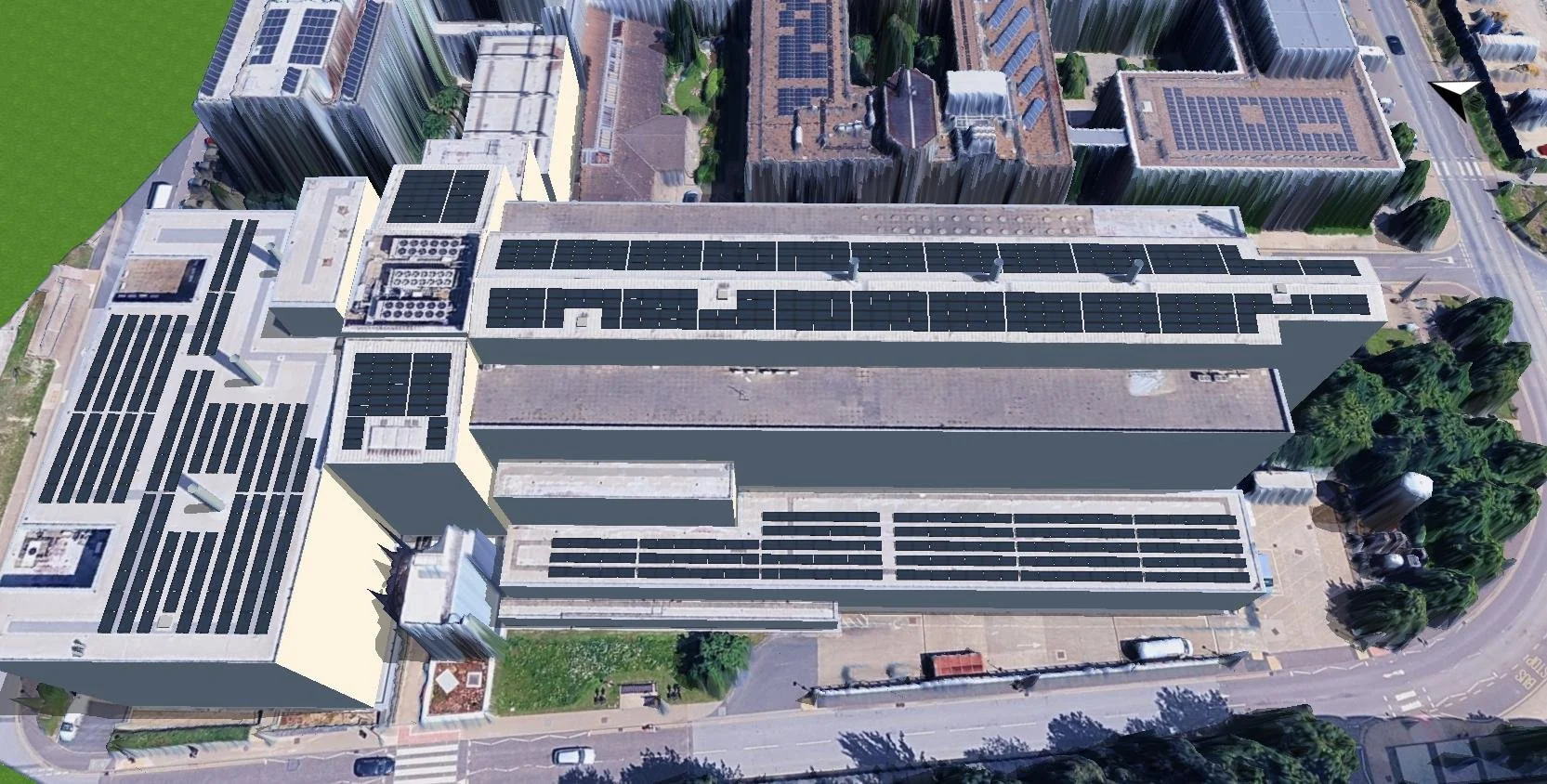 407.70 kWp Solar PV Design for a Complex Healthcare Roof in Cambridge