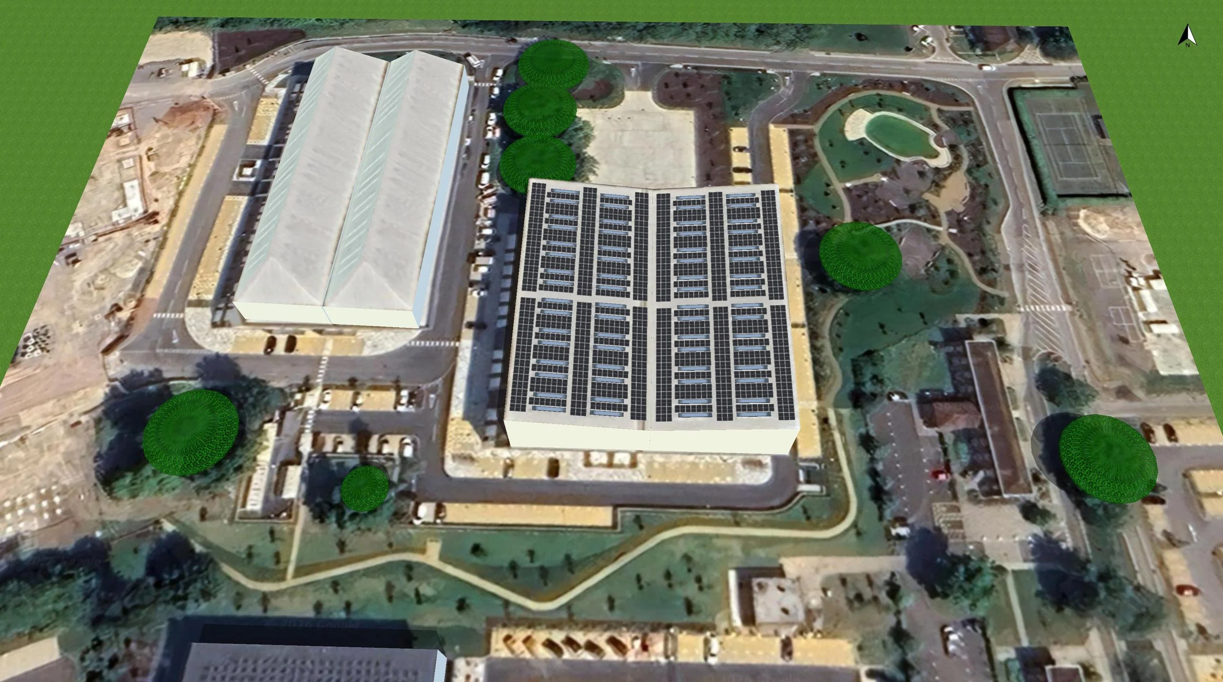 540 kWp Solar PV Feasibility Design for Harwell TF1 Building