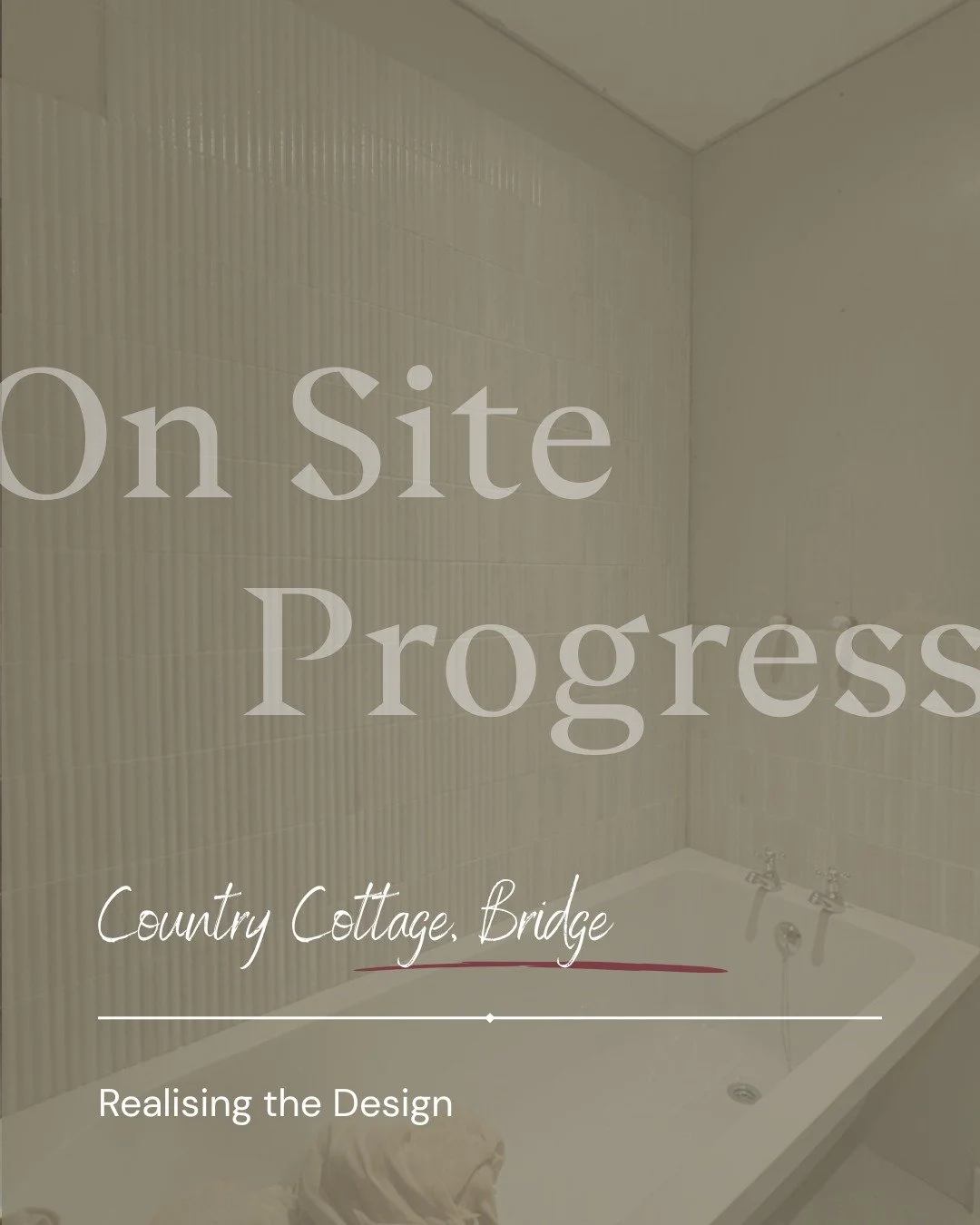 A lesson in slow design and compromise, but without sacrificing on finish - this bathroom at our Country Cottage project in Bridge is slowly coming together. Originally envisioned by our client in a mother of pearl mosaic finish, we worked closely to
