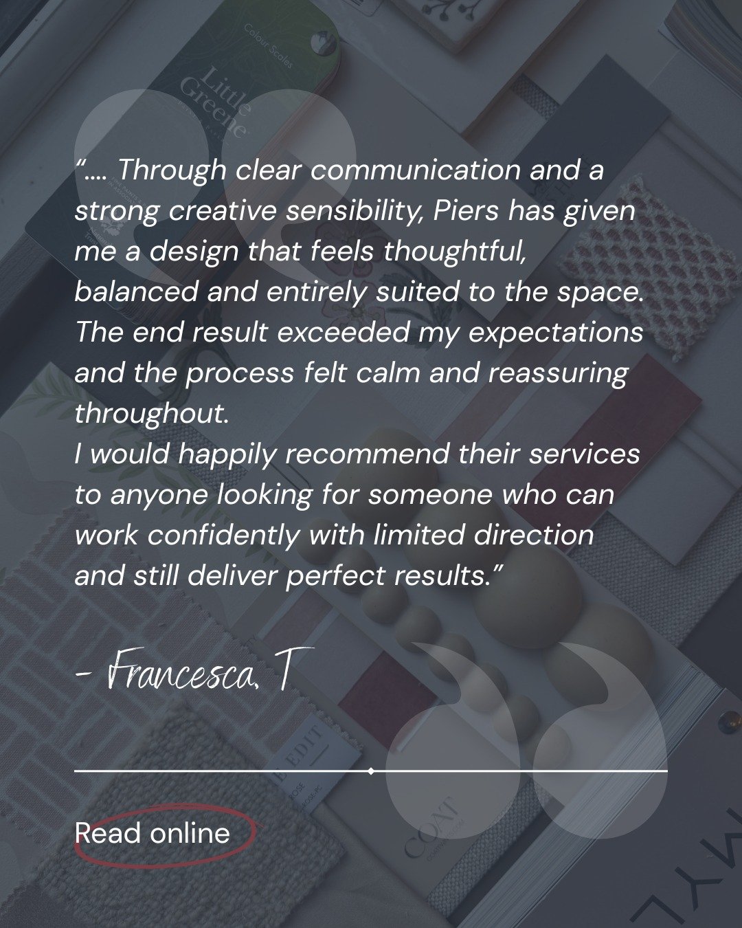 It's always a little more challenging when we're working to a brief without having seen the space - such was the case with this client. 
Developed entirely remotely, and guided by measurements, photographs and an understanding of how the client inten