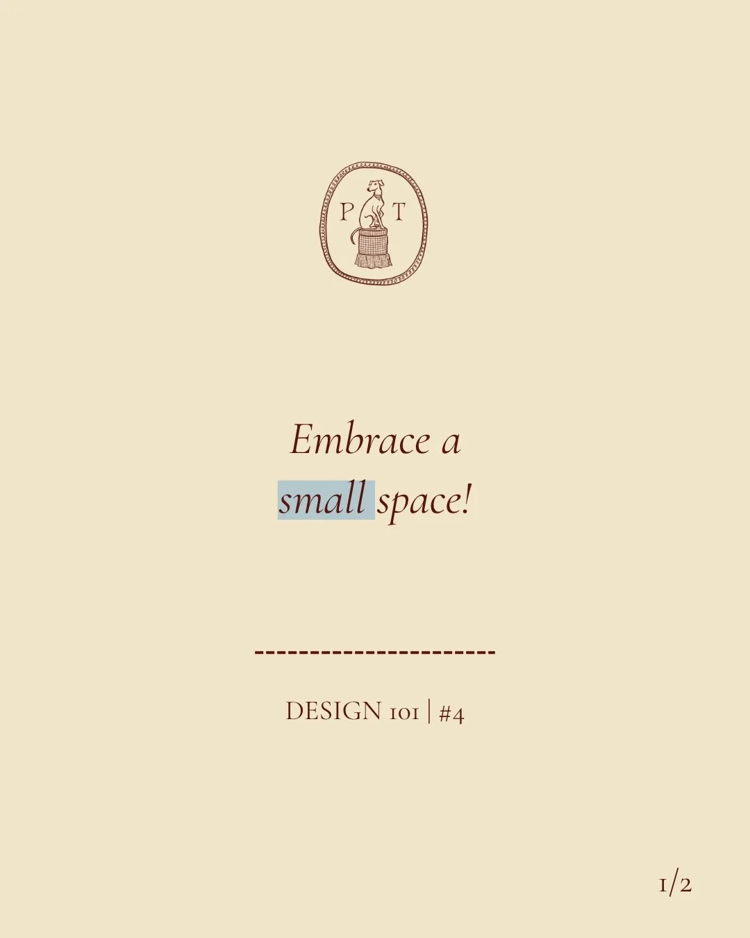 Design 101 #4 &hellip; EMRACE A SMALL SPACE (*yells*)
Your 2sqm box room is never going to feel particularly spacious. Rather than fight against it, we recommend you embrace the limited footprint with a deeper, moodier palette and layered textures, f