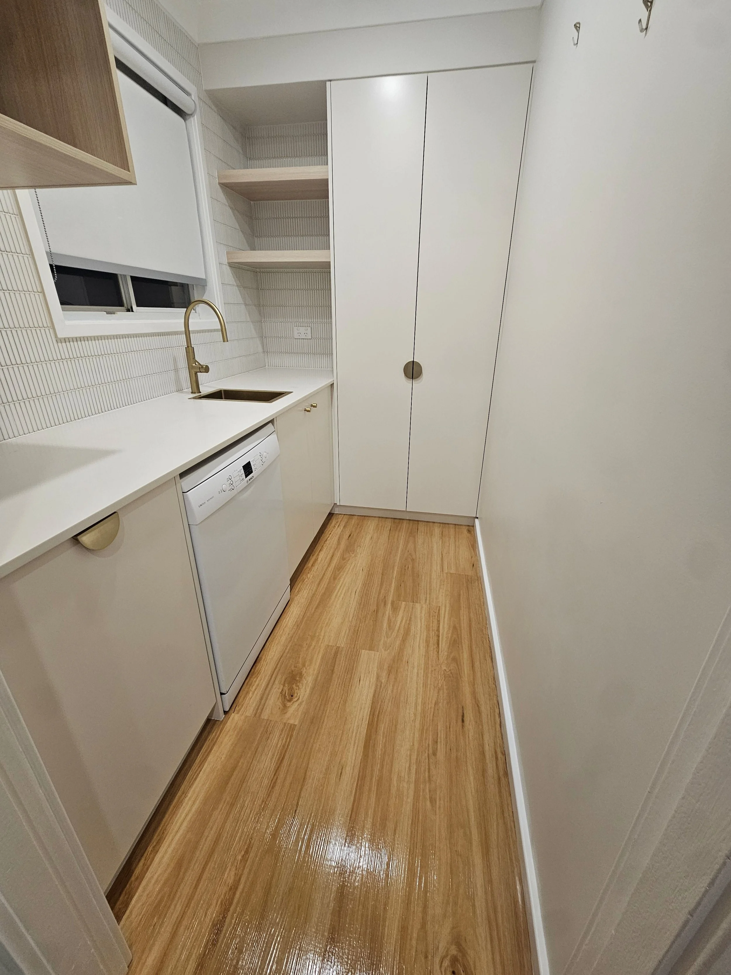 a spotless and clean butlers kitchen