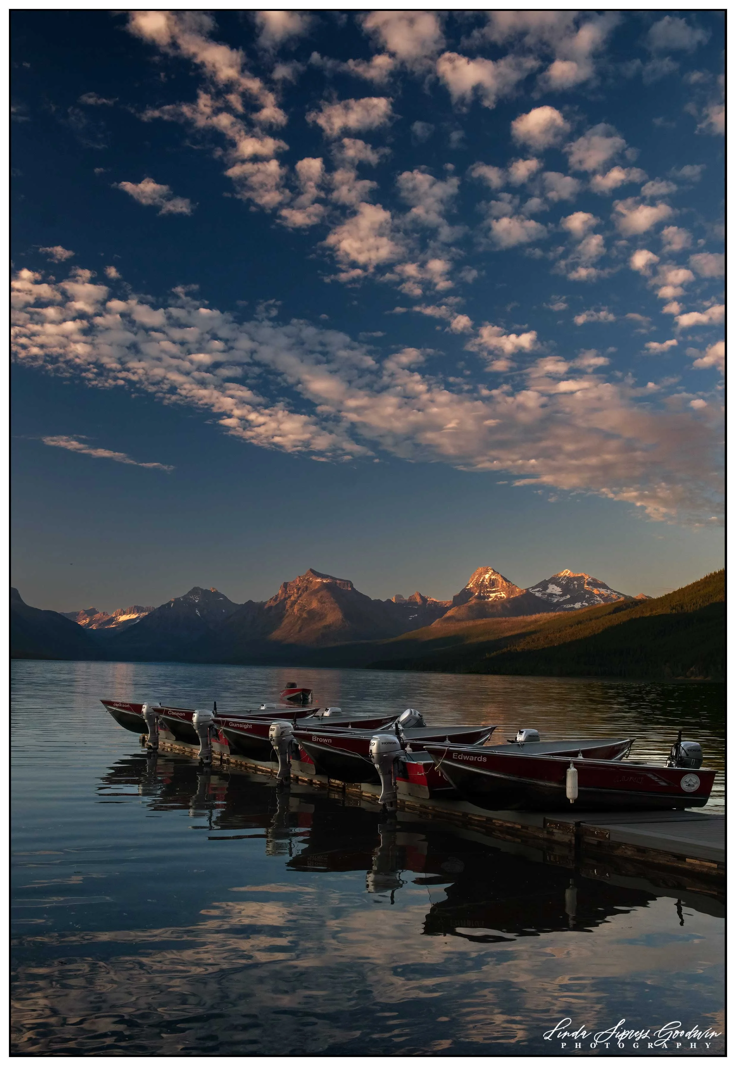 sunset, MacDonald Lake, Glacier NP