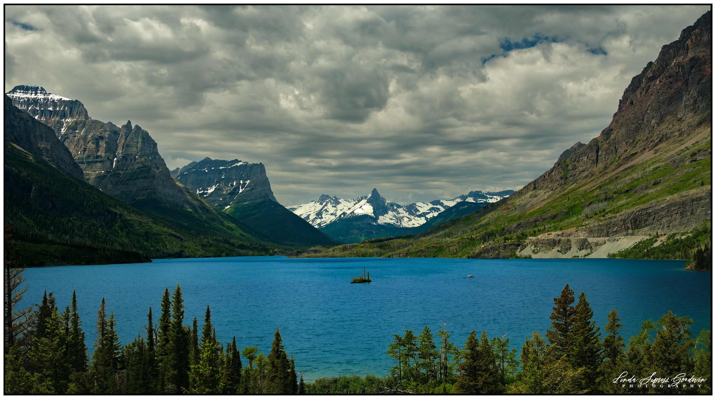 St. Mary's Lake with view of Lewis Range