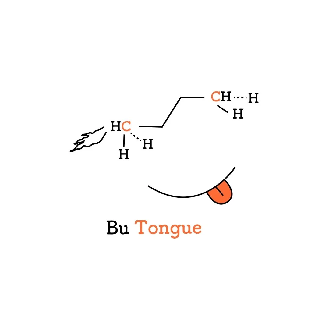 Bu Land ロゴ紹介
～Bu Tongue～

---

📍コンセプト解説📍

　1. tongue
　
　舌が「tongue(舌)」を表現😝

　2. butane

　構造式がC4H10「butane(ブタン)」を表現。⚗️

　3. Bhutan

　C4H10の構造式にしっぽがついて　
　「Bhutan(ブータン)」の国旗の龍を表現🐉

🎯 For You

　・理系大学生・院生
　・化学系の仕事の従事者
　・ブータン文化愛好家

💬 作者コメント

　Bu Tongue