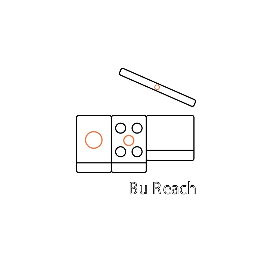 Bu Land ロゴ紹介
～Bu Reach～

---

📍コンセプト解説📍

　1. reach
　
　全体が麻雀の捨て牌を示しており、　
　点棒もあるように「reach(リーチ)」を表現

　2. bleach

　・リーチ牌の「白」で「bleach(漂白)」を表現⚪
　・捨て牌が1,5であることも
　　漫画「bleach」の主人公「一護」を表現⚔️
　・文字も塗りつぶしではなく白抜きになっており
　　「bleach(漂白)」を表現

🎯 For You

　・麻雀愛好家
　・ヘアカ