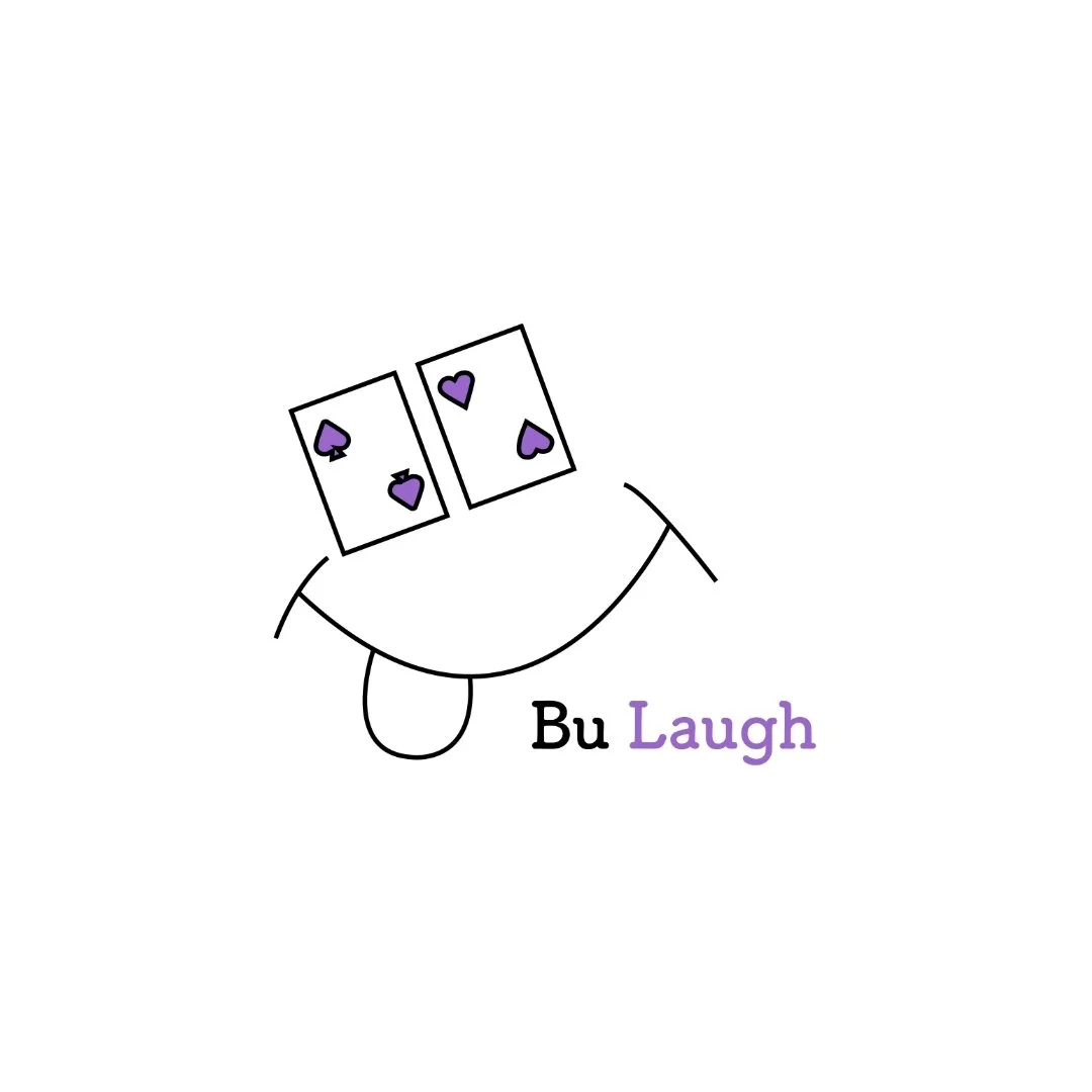 Bu Land ロゴ紹介
～Bu Laugh～

---

📍コンセプト解説📍

　1. laugh

　笑顔の口が「laugh(笑う)」を表現🤣

　2. bluff

　2枚のトランプはポーカーでの2の1ペアを表現&spades;️♡
　弱い2の1ペアで笑うことが「bluff(ブラフ)」を表現

🎯 For You

　・ポーカープレイヤー
　・カードゲーム愛好家
　・笑顔の写真を撮るのが好きな方

💬 作者コメント

　Bu Laughはポーカーの駆け引きを
　モチーフにしたデザ