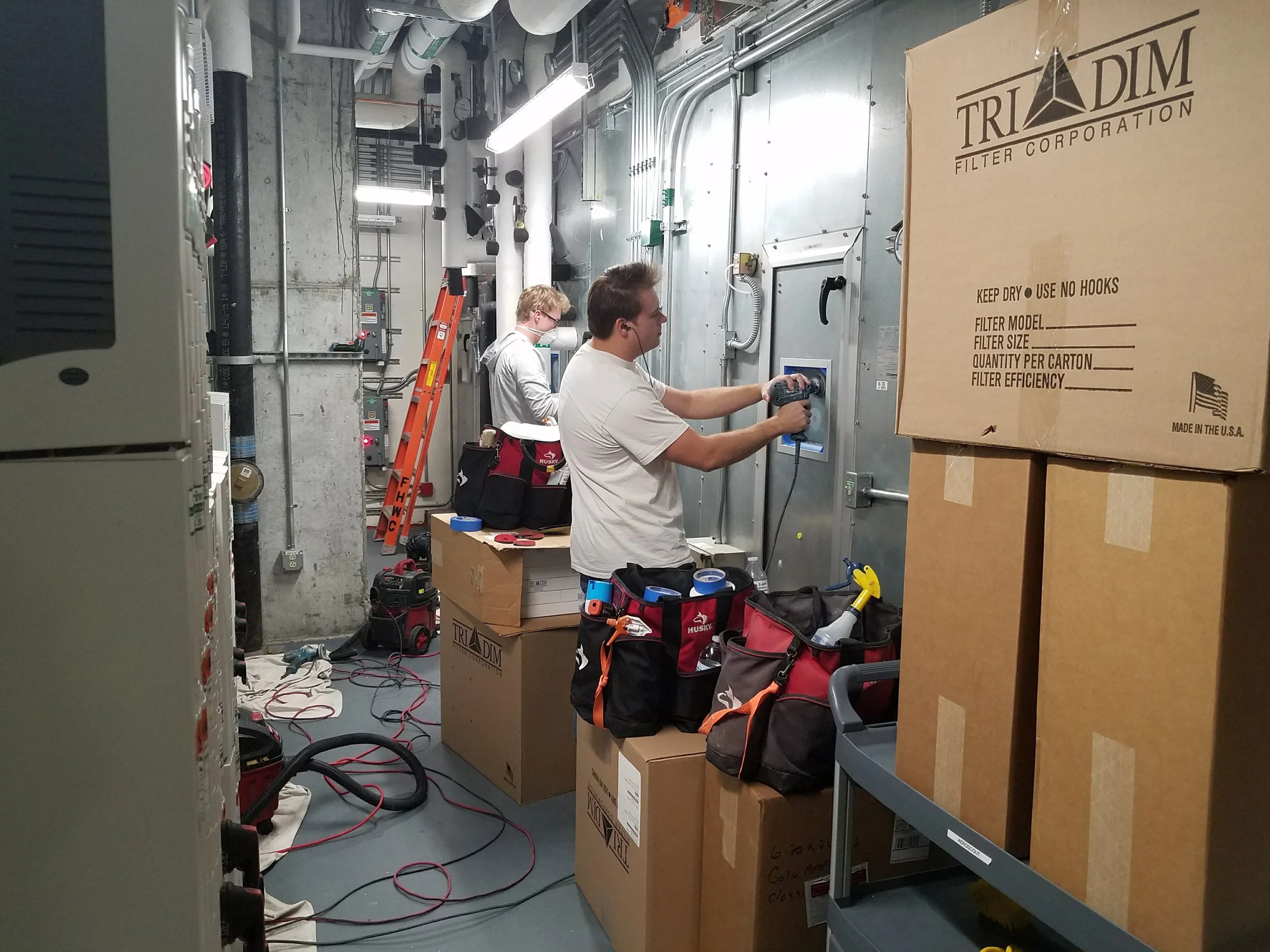 Equipment rooms on medical facilities have unique needs. We restored scratched glass for these UV Light Air Purifiers.