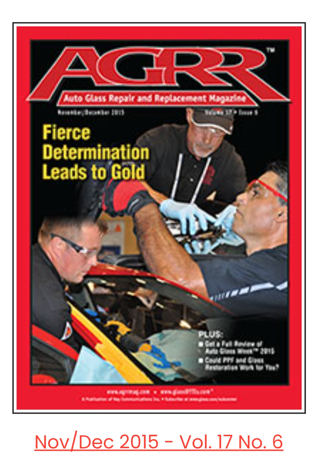 AGRR Magazine November December 2015 article featuring Glass Restoration Inc. glass scratch repair and restoration