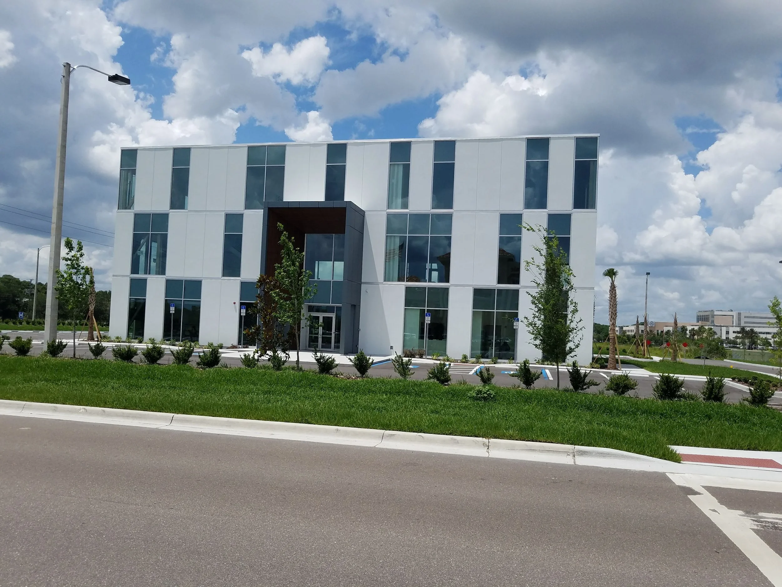 Scratched glass repair in a medical Dentistry building in Lutz FL
