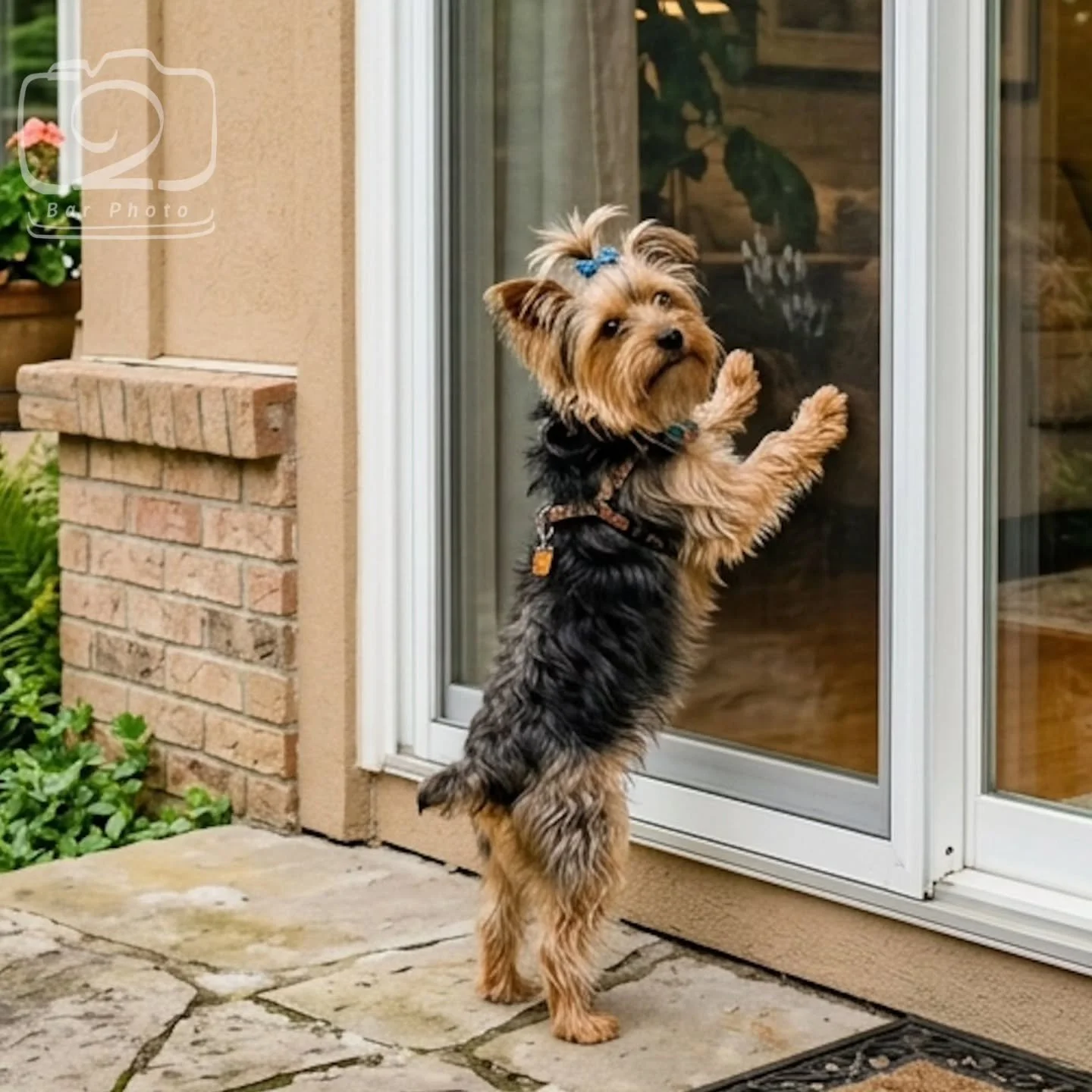 Cute little Yorkie tearing up the glass. I'm fixing a slider and window from him today. #WeFixScratchedGlass #scratchedglass #scratchedglassrepairSarasota