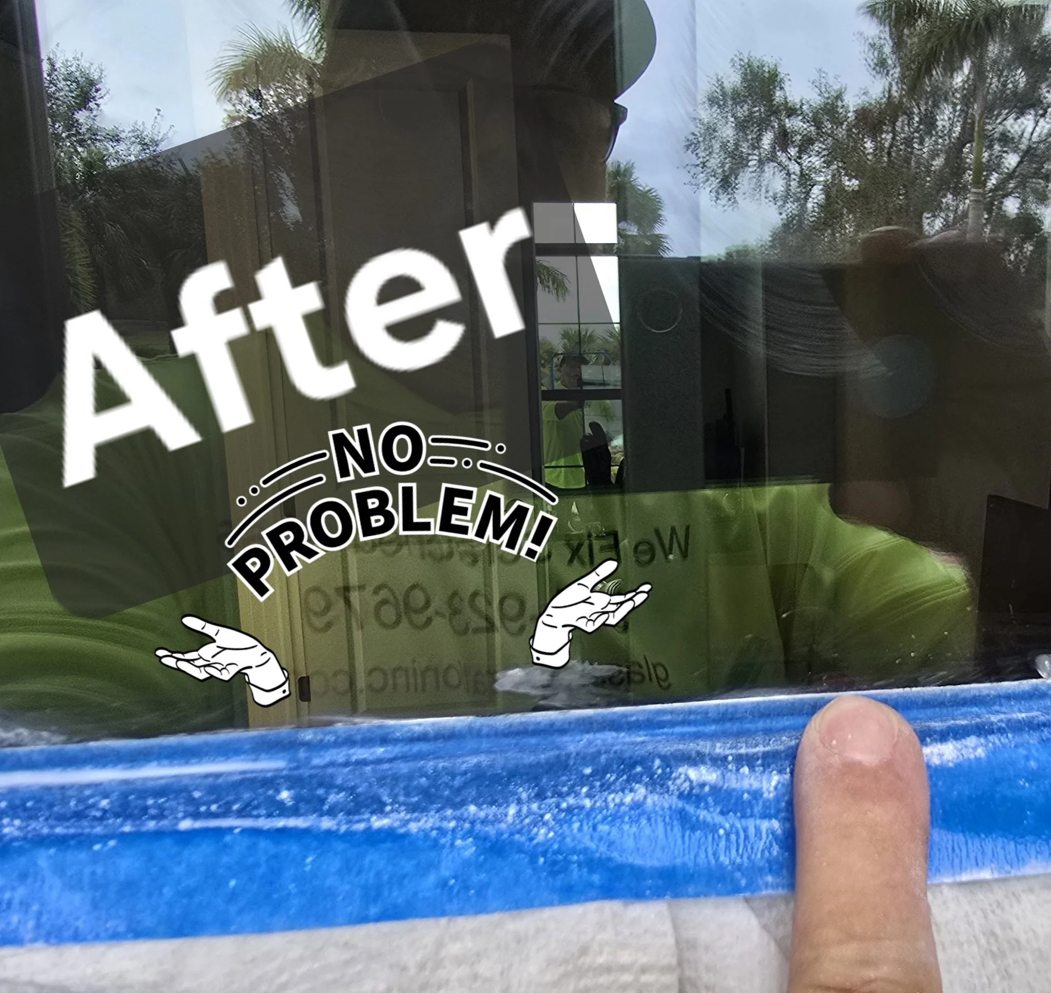 After photo of scratch near edge GONE! Repaired.