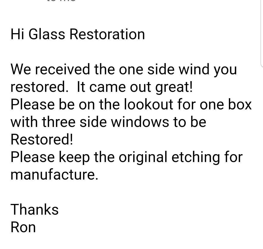 They sent the worst piece to test us, then sent the rest for glass polishing