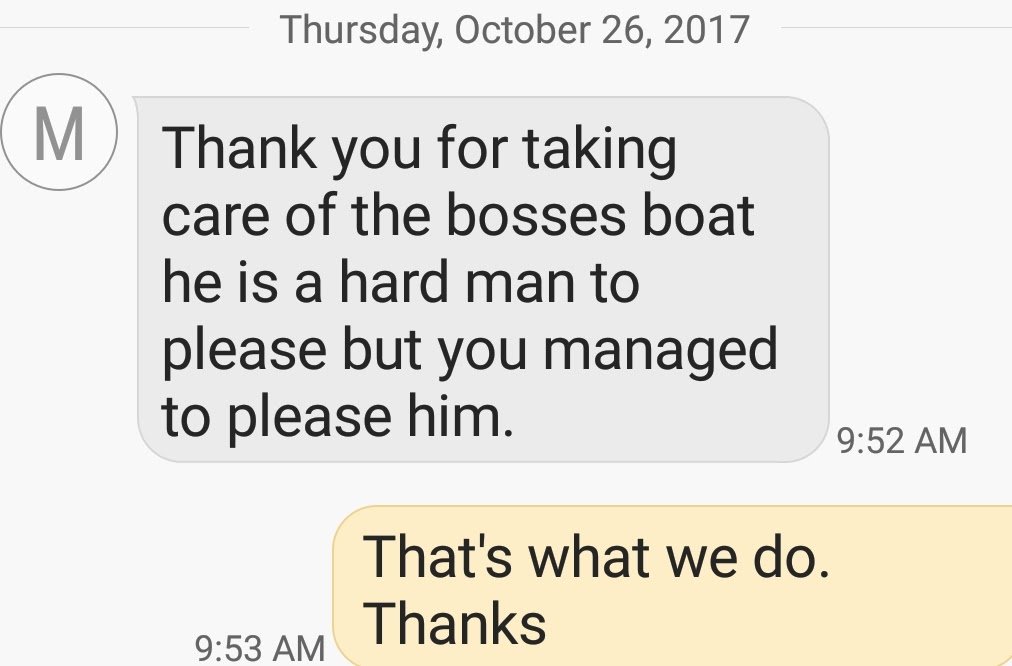 We always have happy customers after repairing boat glass.