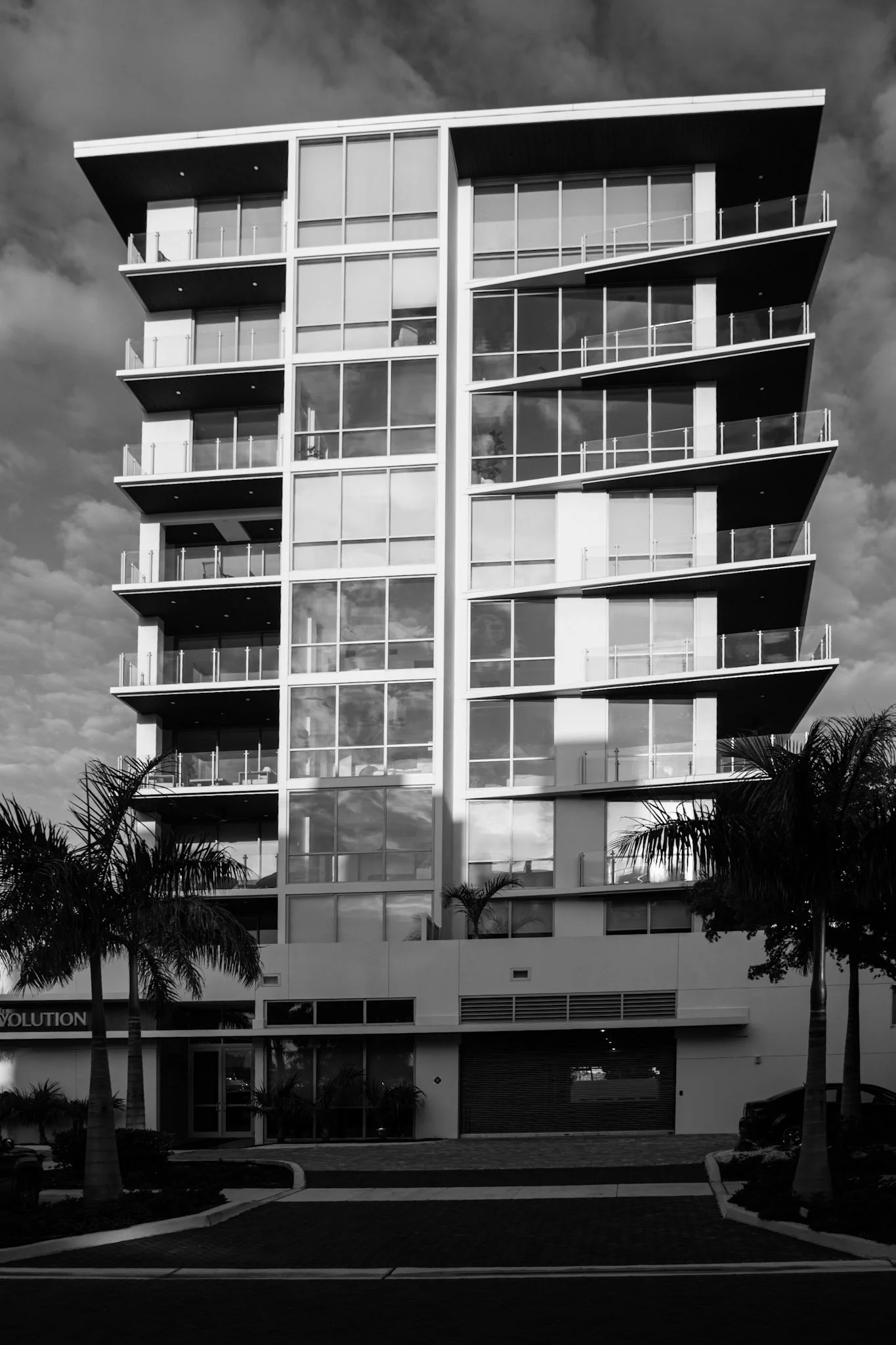 Scratched glass restoration and preservation at the Evolution condominium on Golden Gate Pointe, Sarasota FL.