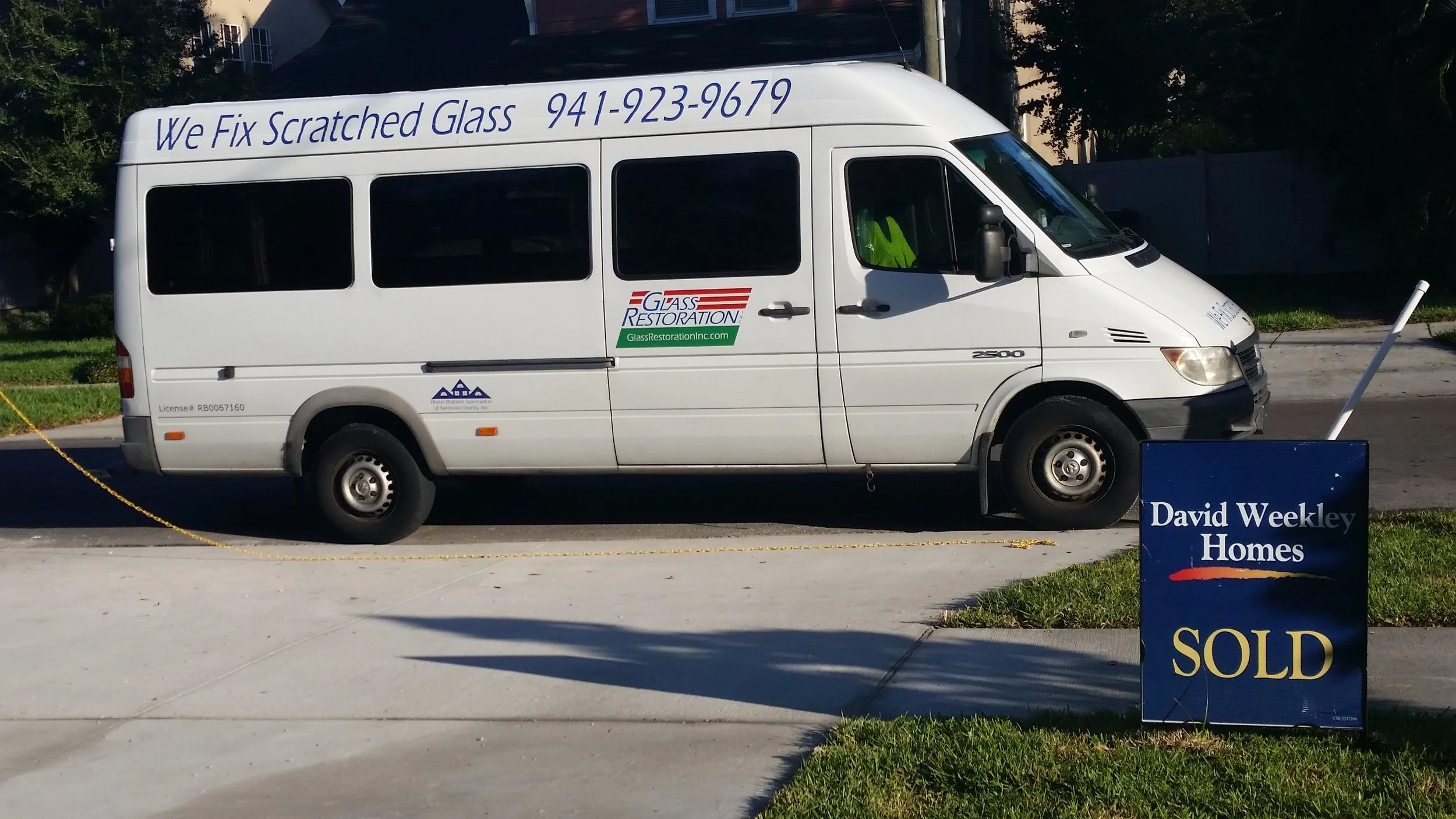 Scratched glass can stall a closing or devalur the home. Call Glass Restoration Inc.