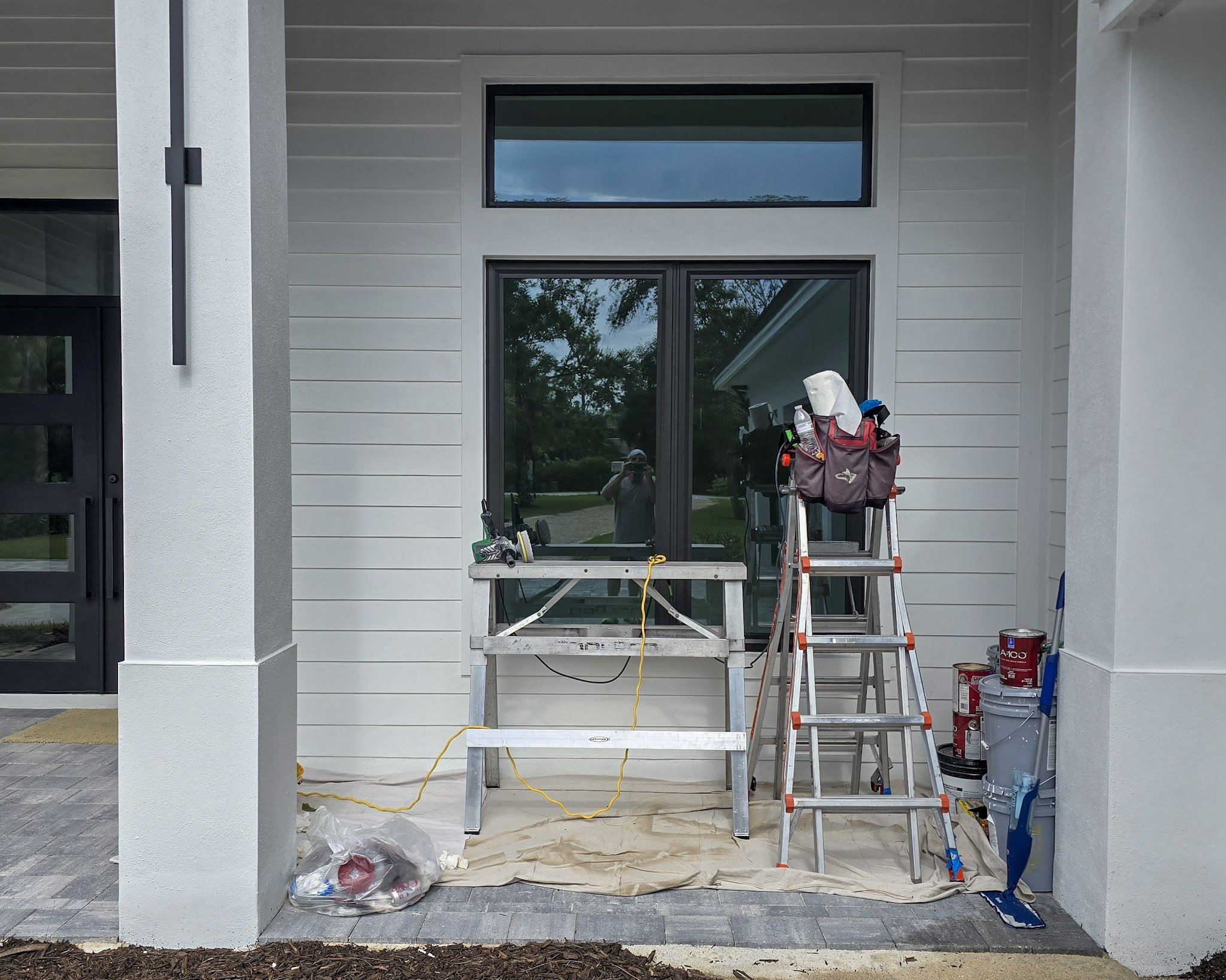 Glass restoration on a window in Esplanade at Skye Ranch, Sarasota FL