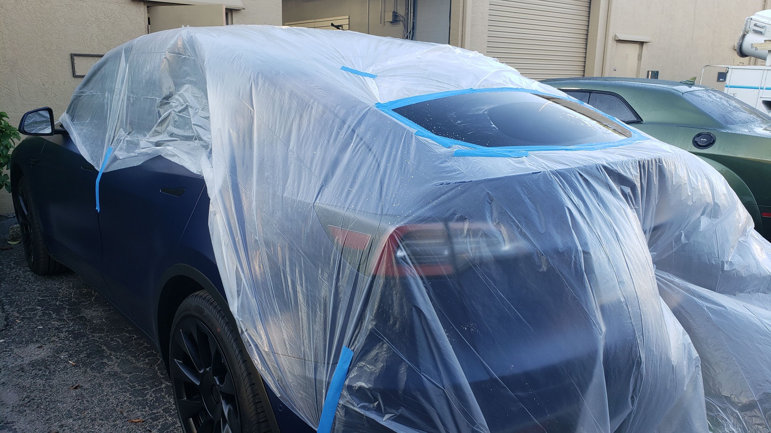 Teslas scratched glass repair. We have done several of them.