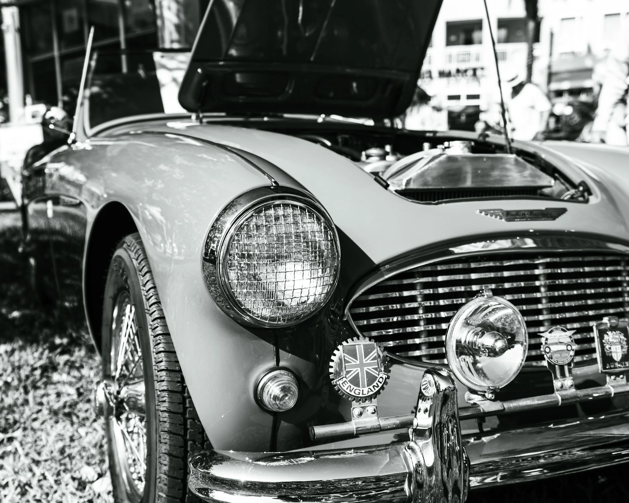 Competitive car shows need glass that isn't scratched up to win top prize. Pentax K3iii Monochrome shot.