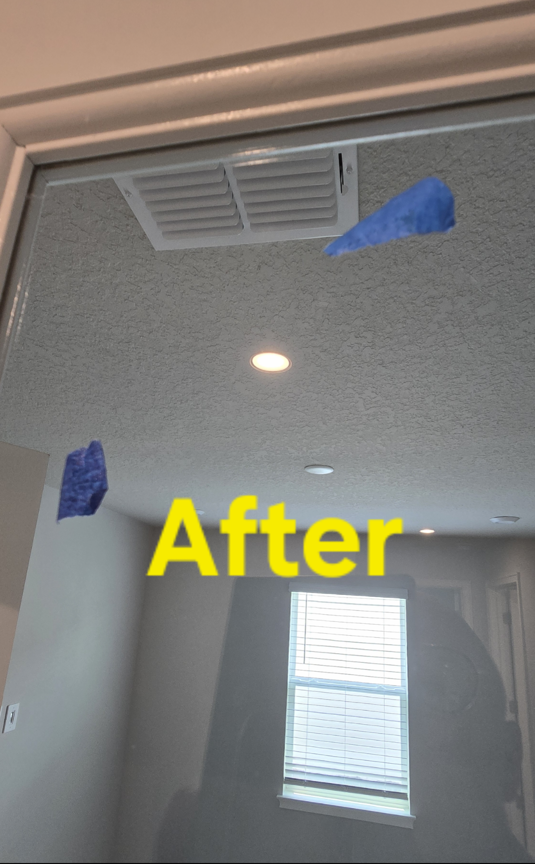 Same single lite den door glass fully restored to factory optical clarity by Glass Restoration Inc. — before and after glass scratch repair serving Waterleaf Riverview and south Hillsborough County without replacement