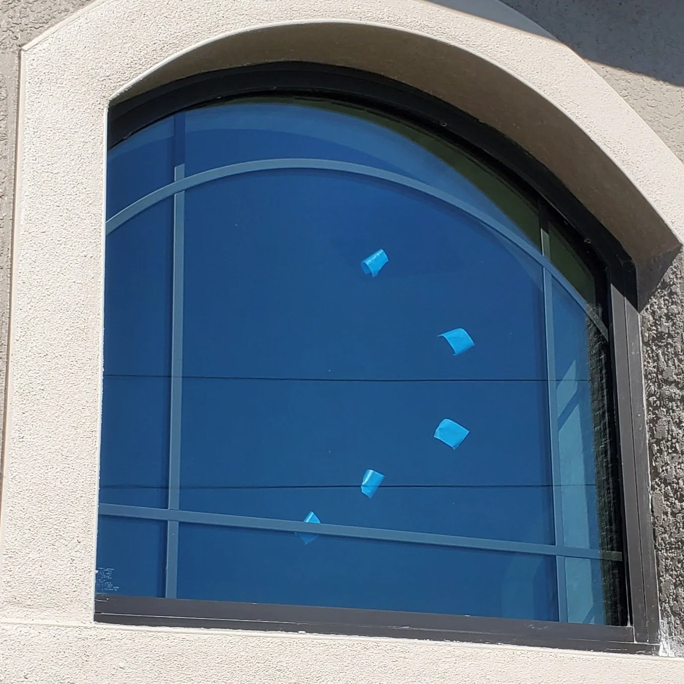 Crystal clear sliding glass door after professional scratch removal and restoration service.