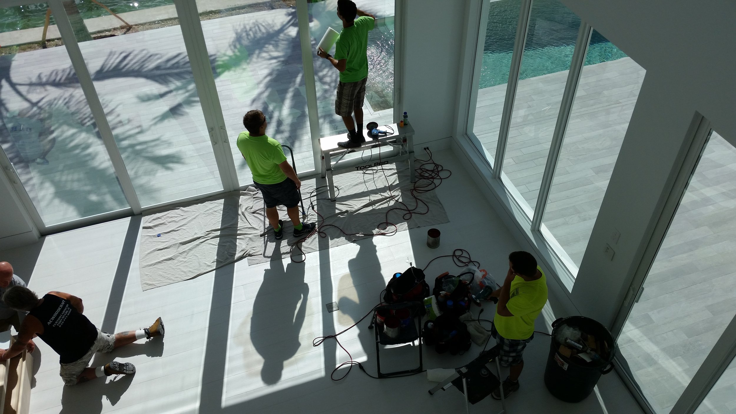 Beachfront condo glass restoration at Marco Island, Florida