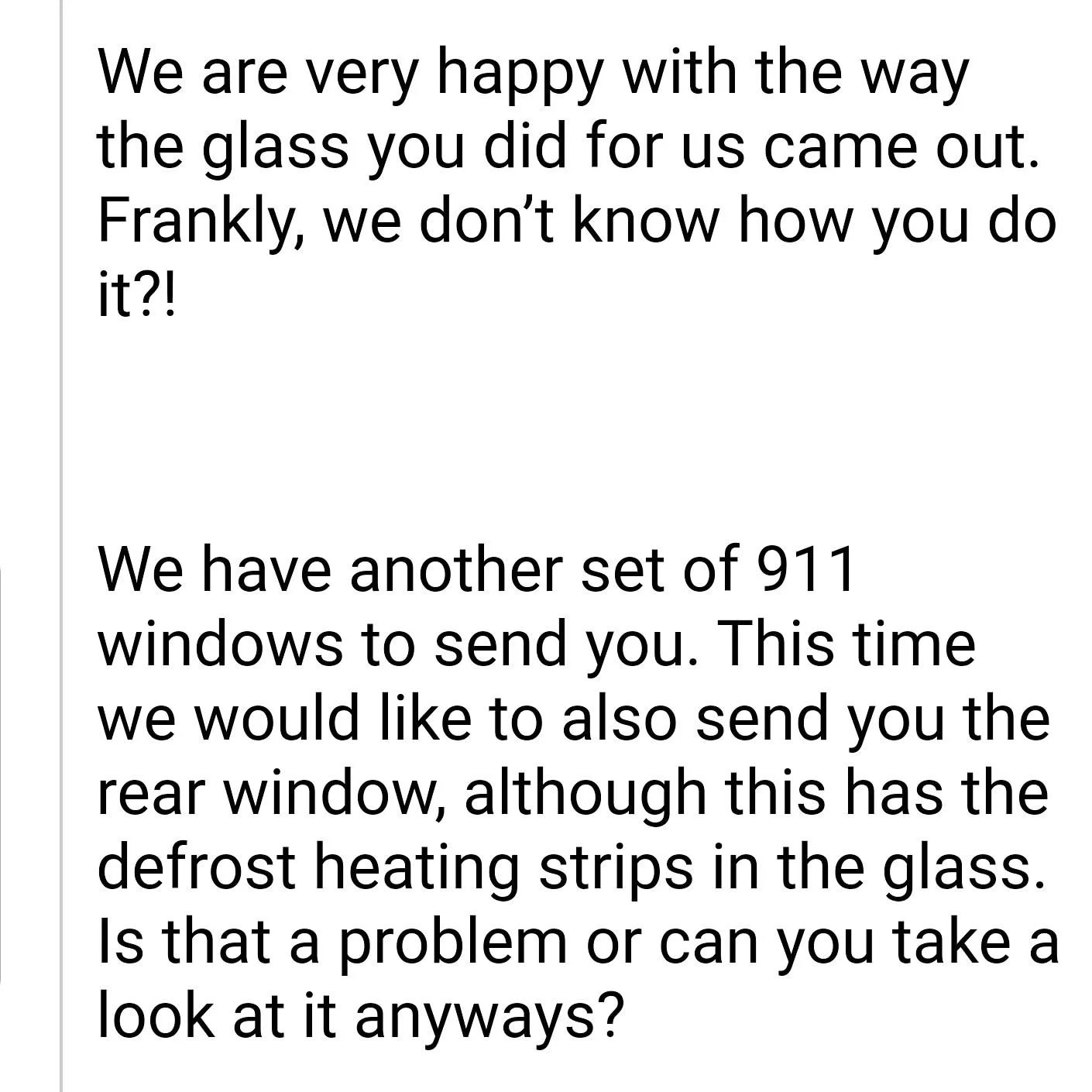 Classic car glass for contest level cars like Porsche 911.