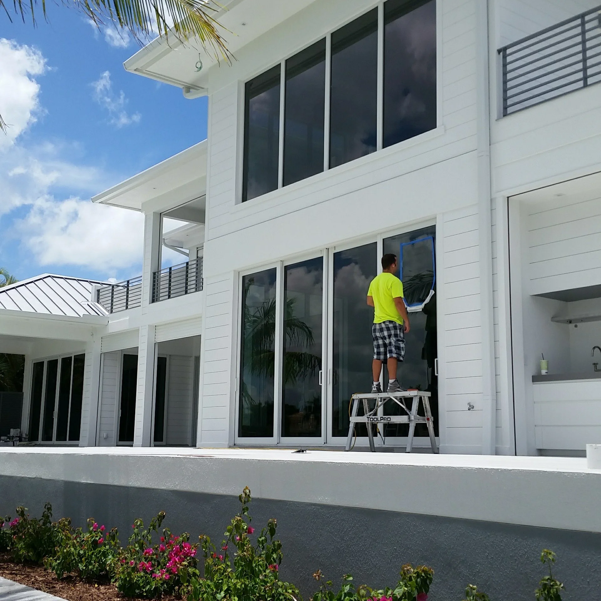 Waterfront estate glass restoration at Marco Island, Florida