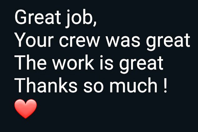 Message from Client after fixing their scratched glass