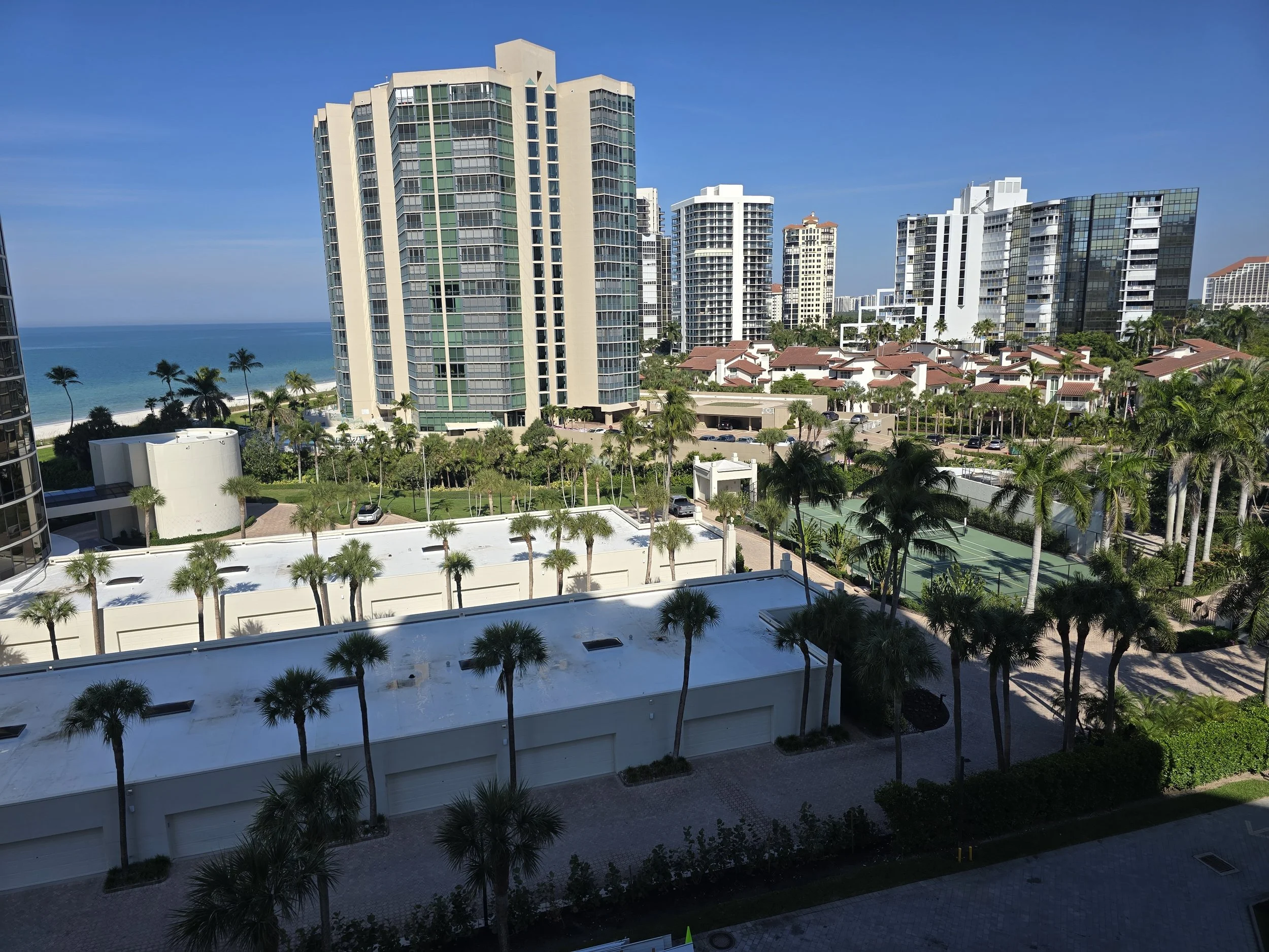 High-rise beachfront glass restoration at Bay Colony, Naples, Florida