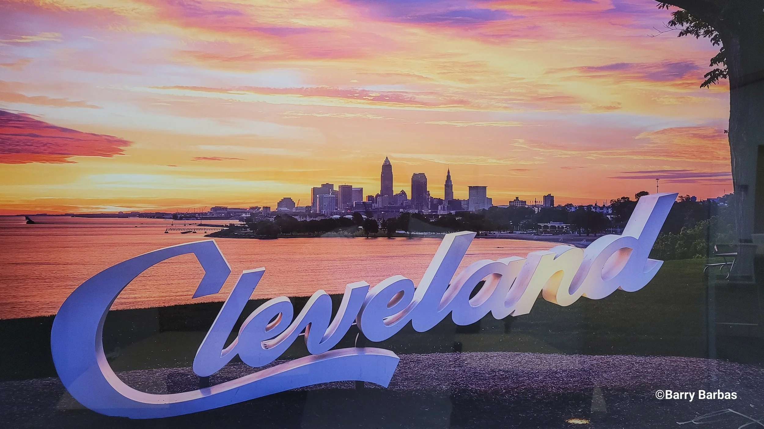 Edgewater Park overlooking downtown Cleveland. We repair scratched glass on Cleveland Clinic.