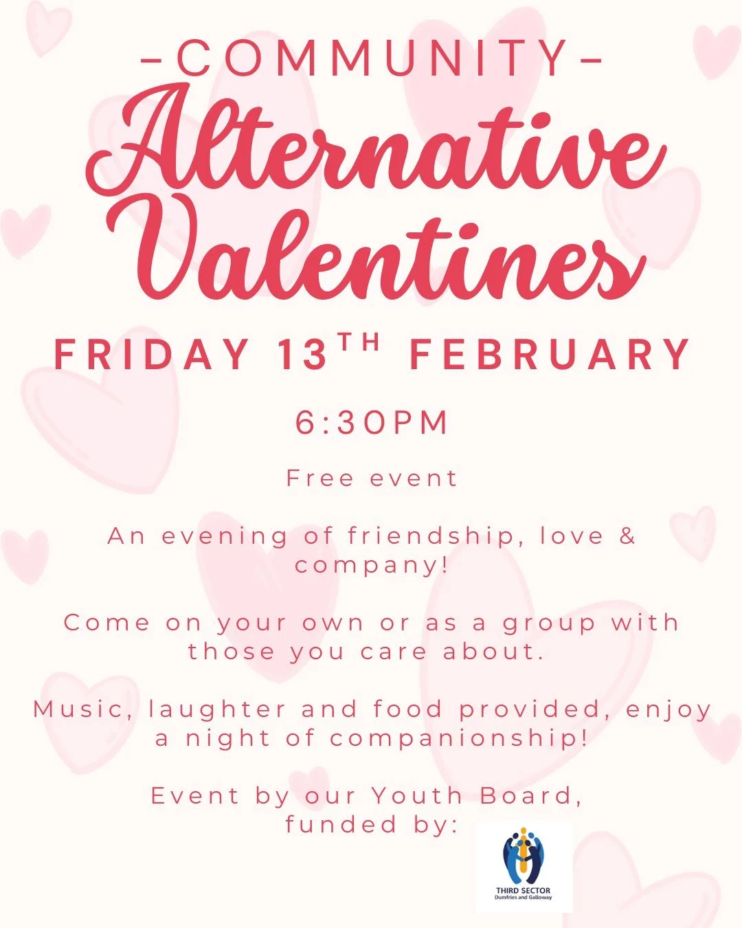 Our Valentines Event for you and all those you care about.

Book on at our front desk or by calling 01659 50514