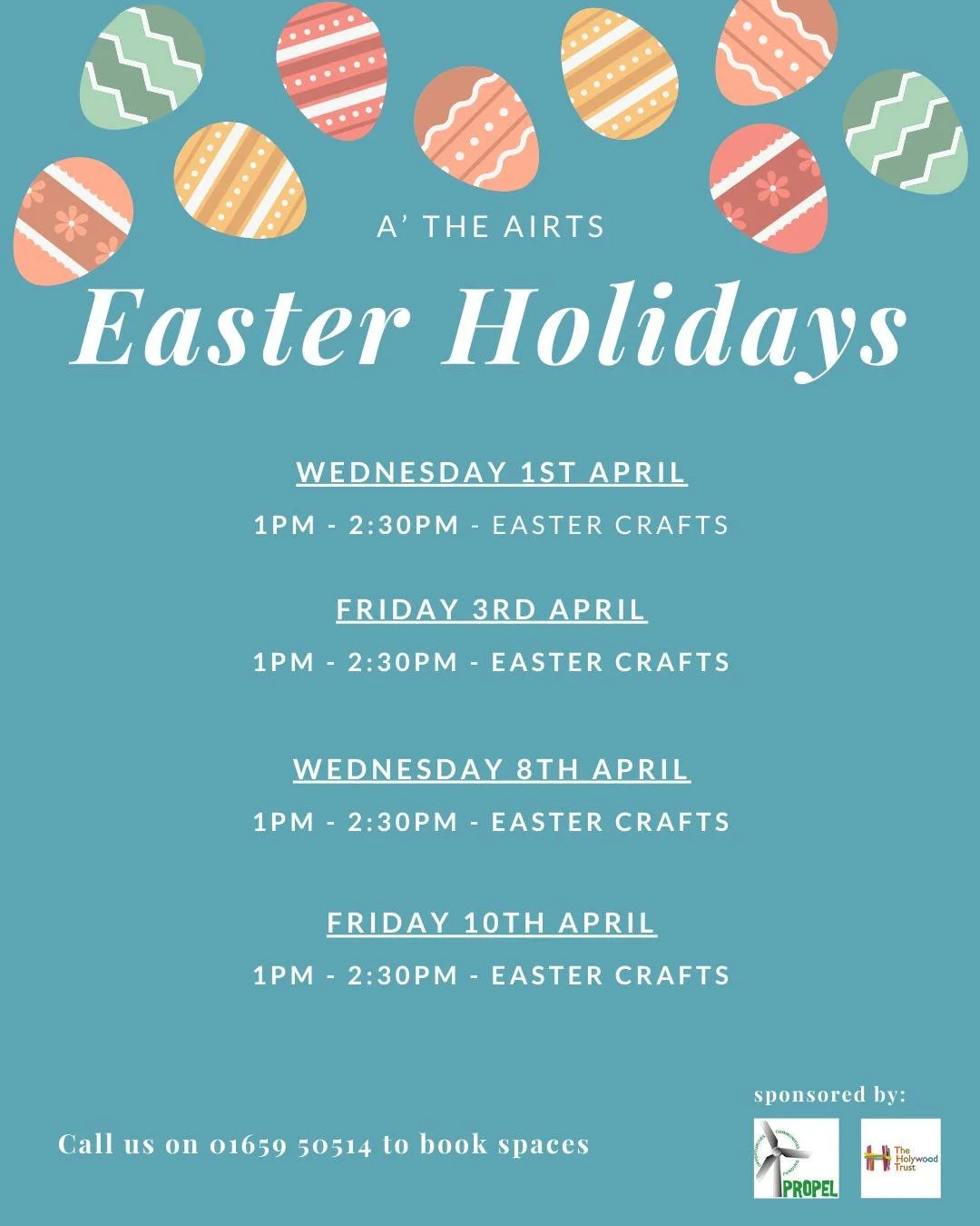 We are running 4 sessions of Easter crafts over the school holidays. 

Contact us to book!