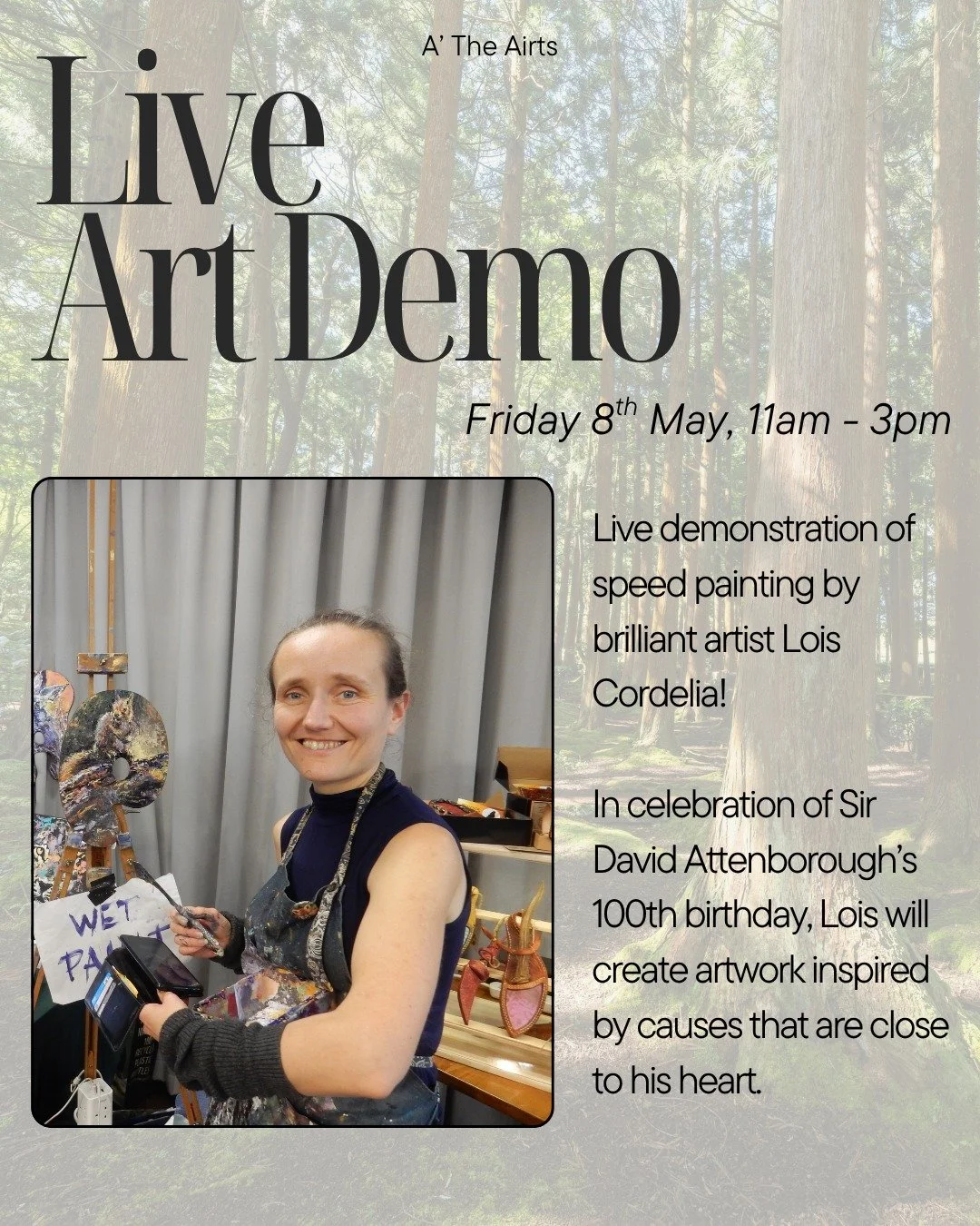 This Friday we have Lois Cordelia in our Cafe demonstrating her speed painting!