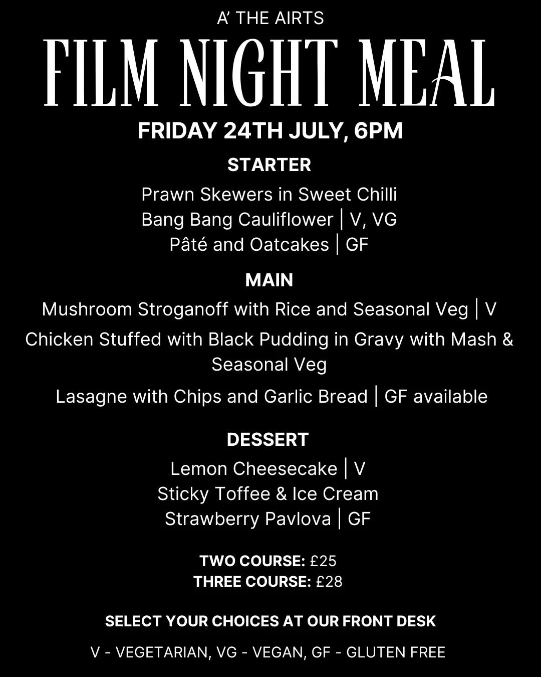 Meal for the film