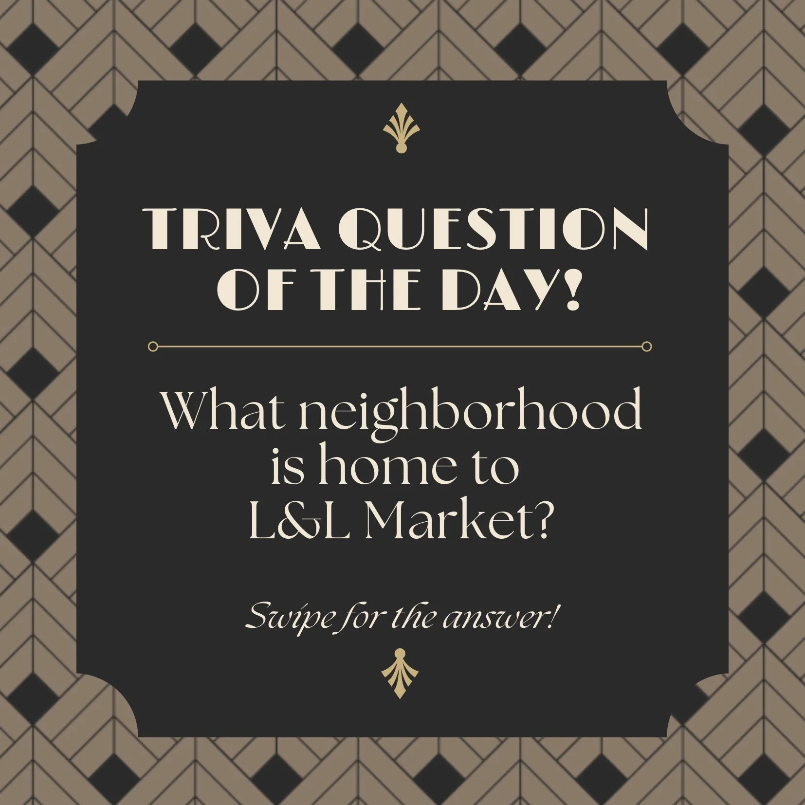 Happy Trivia Tuesday!
Where we challenge you to test your knowledge!

A fun way to learn something new about Nashville &amp; the surrounding areas.

This week&rsquo;s trivia question...
What neighborhood is home to L&amp;L Market?

#nashville #meetup