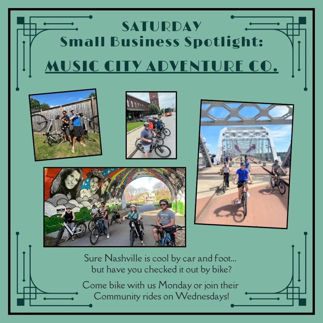 We love supporting small &amp; local businesses and want to spotlight some of our favorites!

Music City Adventure Co. is one of them!

We are doing our first ride with them on Monday 9/21!
It's not too late to join us!

They also host community ride
