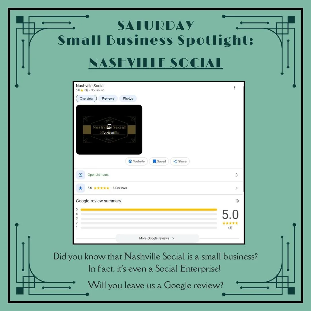 We love supporting small &amp; local businesses and want to spotlight some of our favorites!

Did you know, Nashville Social is a small business?
In fact, it's a social enterprise!

A social enterprise seeks to create positive social impact by combin