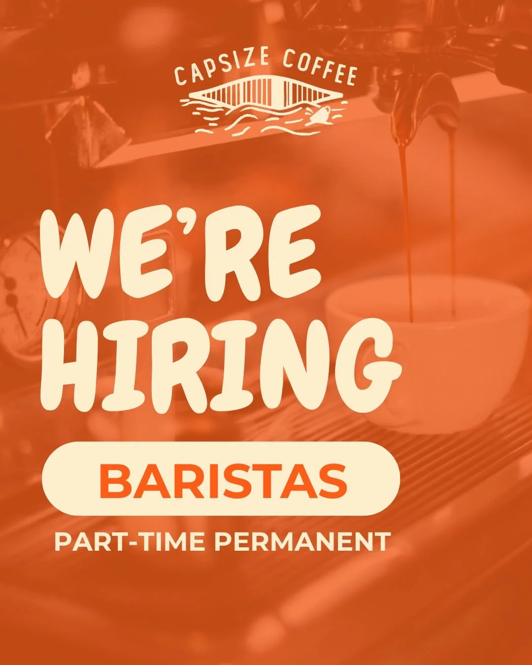 We're hiring PART-TIME PERMANENT Baristas! Come join our amazing team. 

Details and application at link in bio.