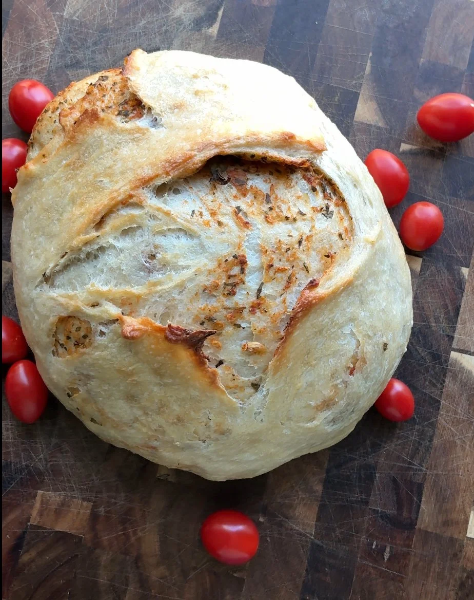Our Favorite Artisan Bread Gets a Summer Garden Twist (with Tomatoes + Basil!)