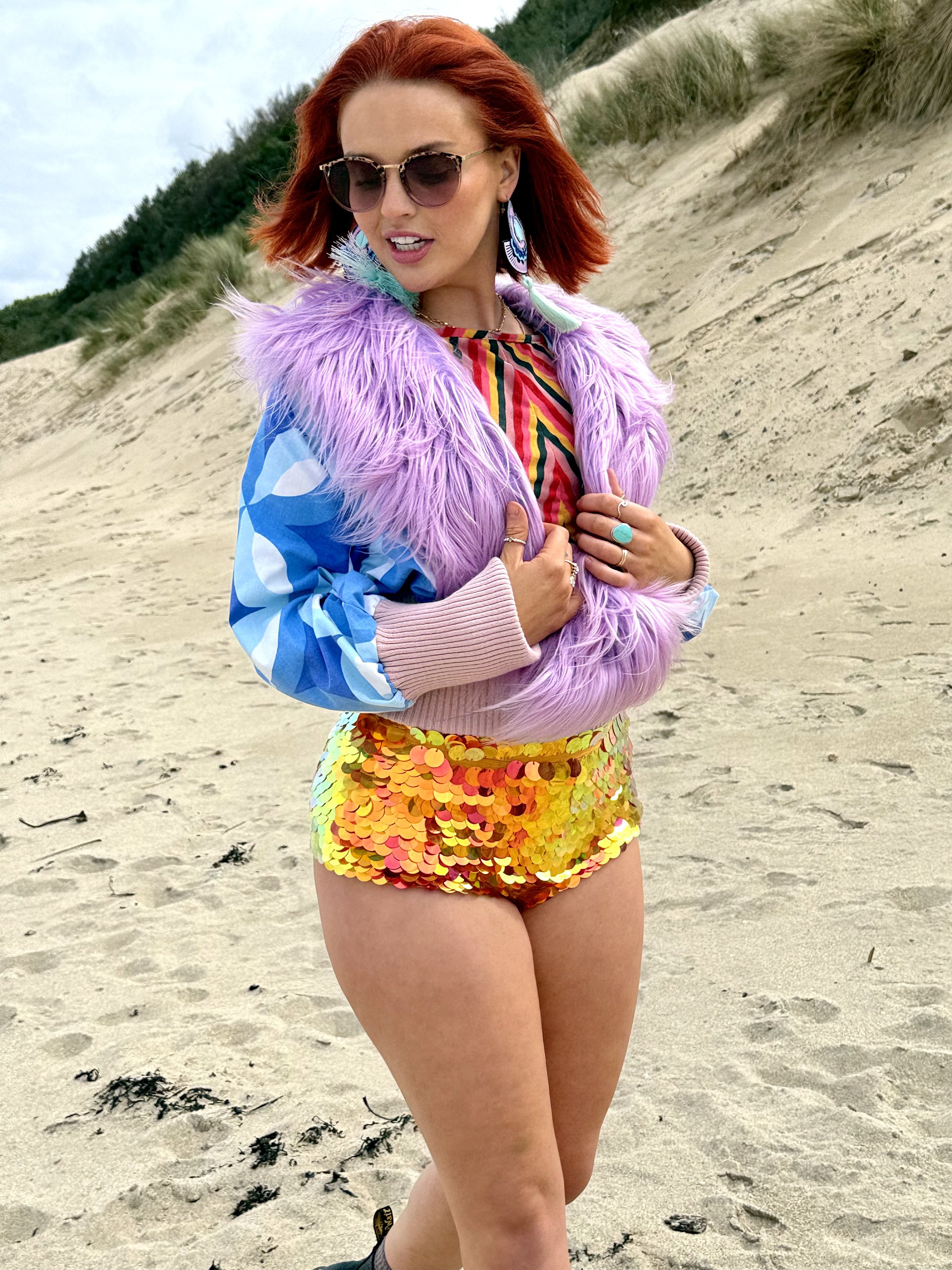 Retro style Blue and Pastel Jacket