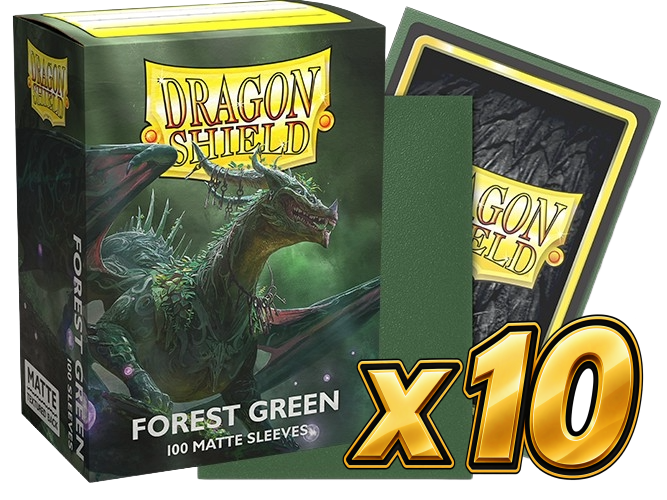 Dragon Shield - Forest Green Matte Sleeves Display (10x 100ct Boxes)