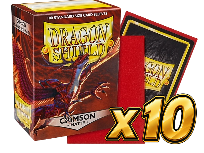 Dragon Shield - Crimson Matte Sleeves Display (10x 100ct Boxes)